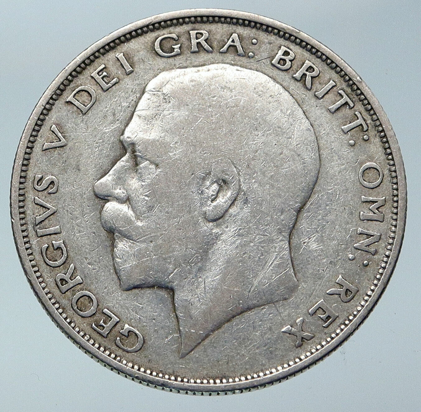 1923 Great Britain United Kingdom UK King GEORGE V Silver Half Crown Coin i85911