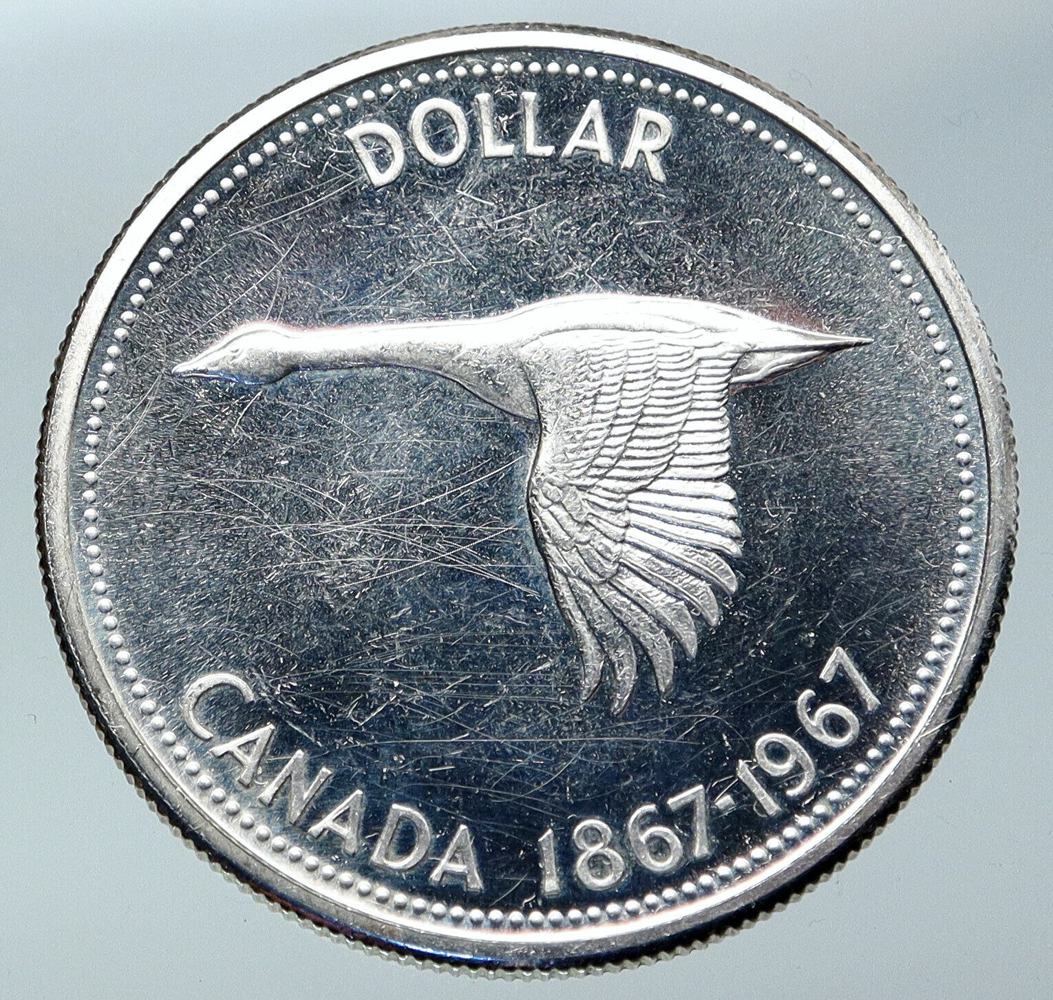 1967 CANADA Confederation Founding OLD Goose VINTAGE Silver Dollar Coin i85917