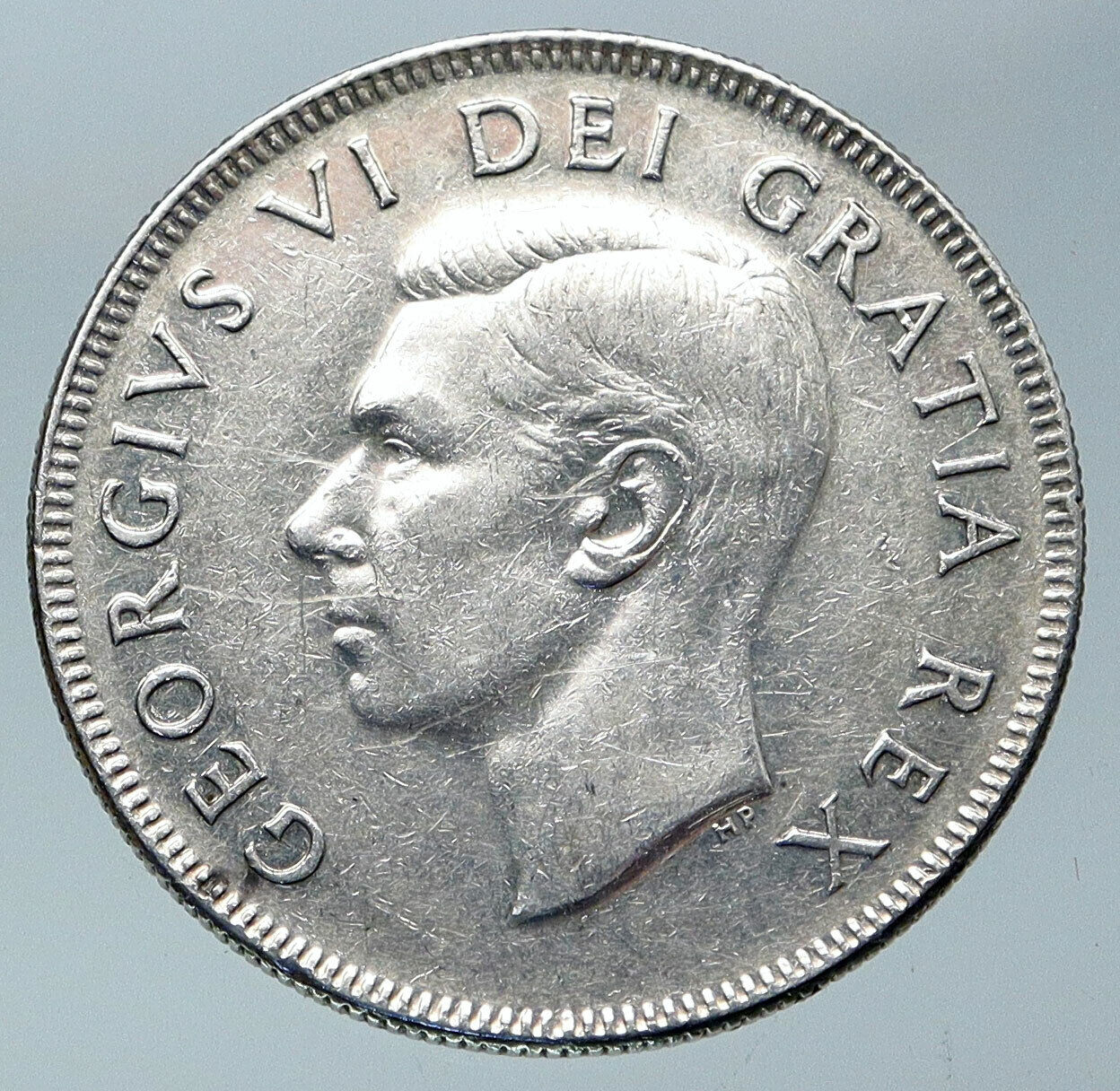 1950 CANADA UK King GEORGE VI Lions Crown Large Old SILVER 50 Cents Coin i85914