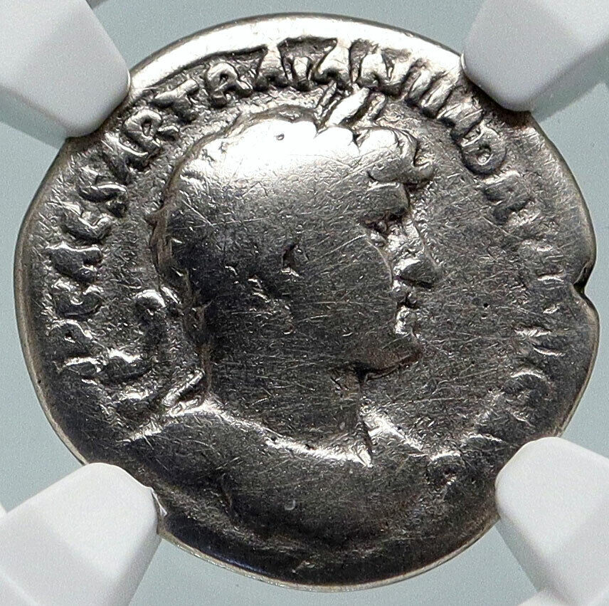 HADRIAN Authentic Ancient 119AD Rome Genuine Silver Roman Coin GALLEY NGC i86057