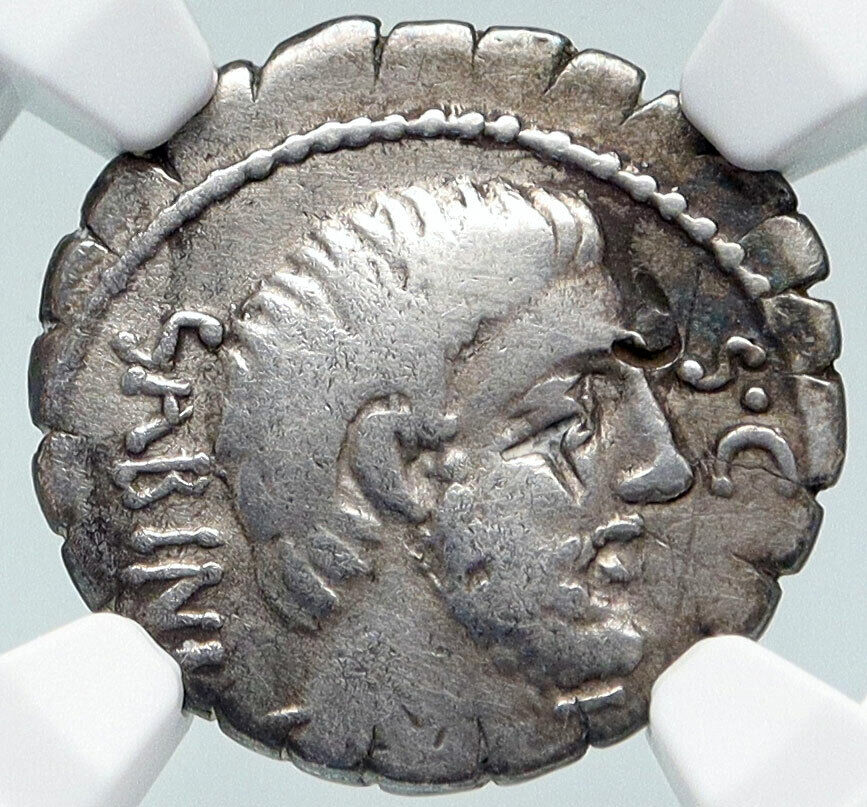 Roman Republic Rome Authentic Ancient Silver Coin KING TATIUS SABINES NGC i86056