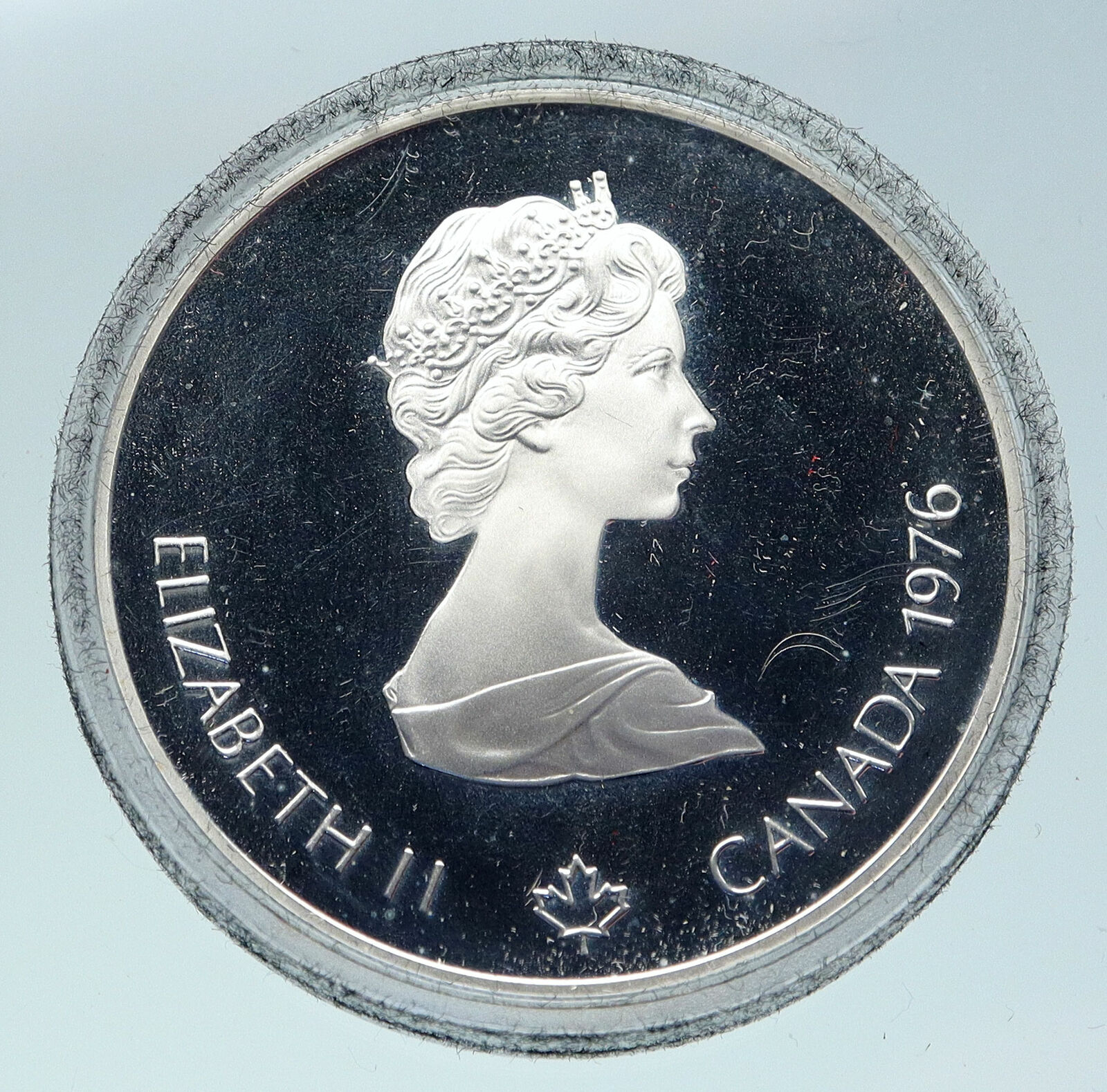 1976 CANADA UK Elizabeth II Olympics Montreal Boxing Proof Silver $5 Coin i86455