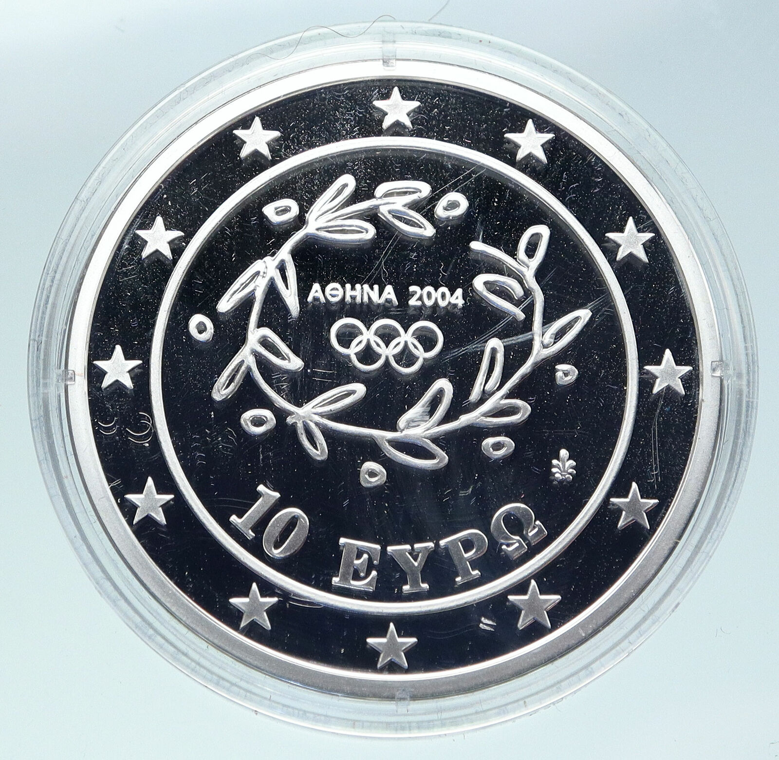 2004 GREECE OLYMPICS ATHENS Rhythmic Gymnastics Proof Silver 10 Euro Coin i86465