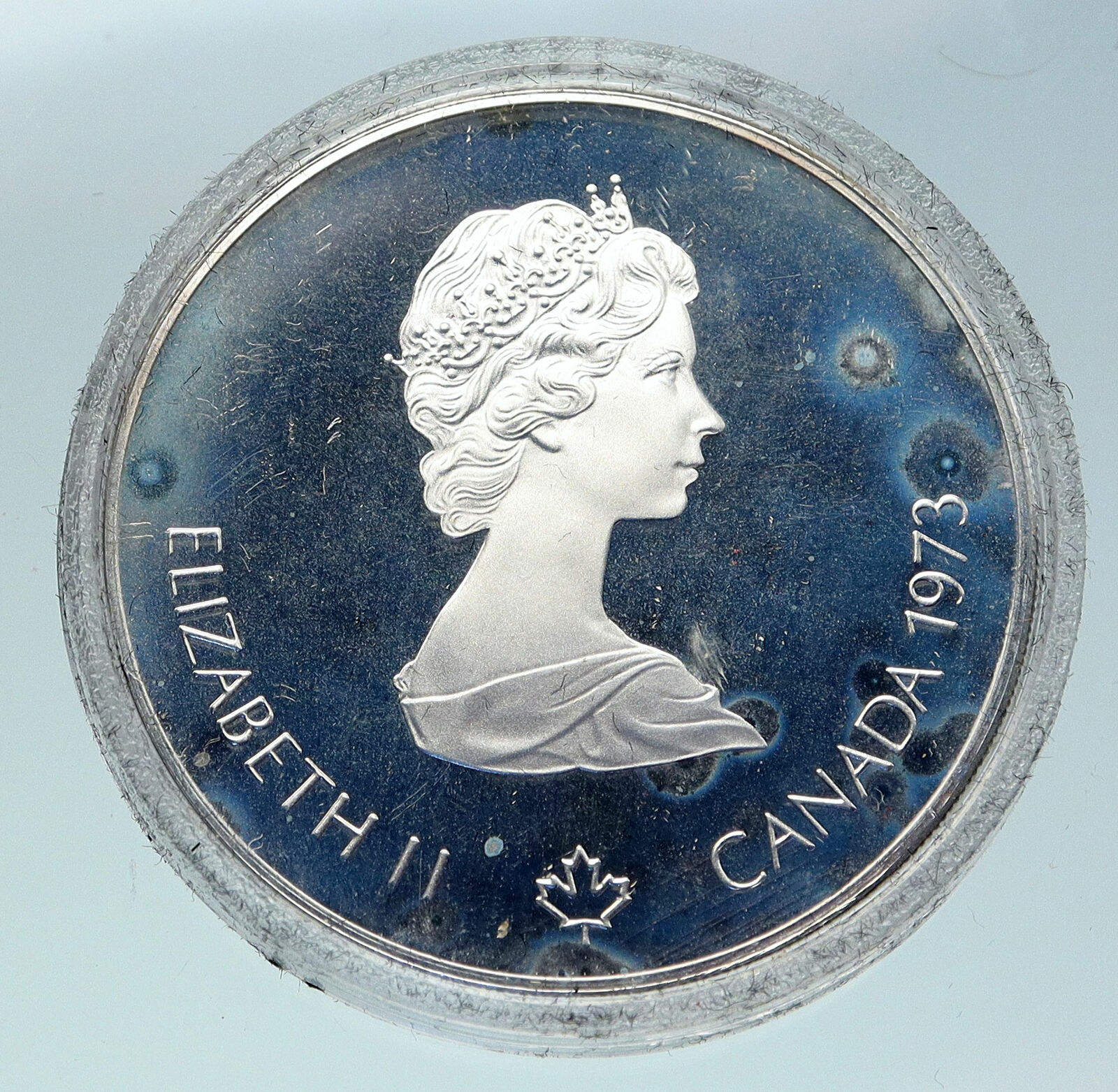 1973 CANADA UK Elizabeth II Olympics Montreal Sailing Proof Silver 5 Coin i86462