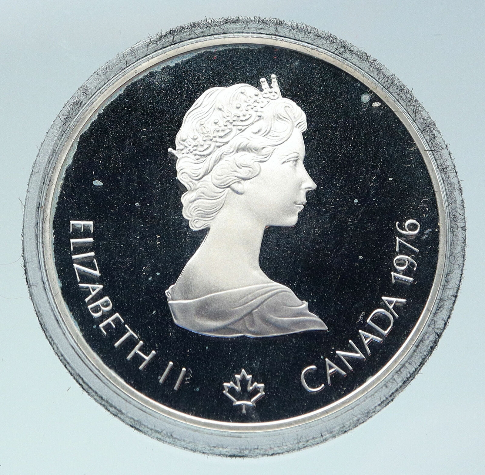 1976 CANADA UK Elizabeth II Olympics Montreal Boxing Proof Silver $5 Coin i86472