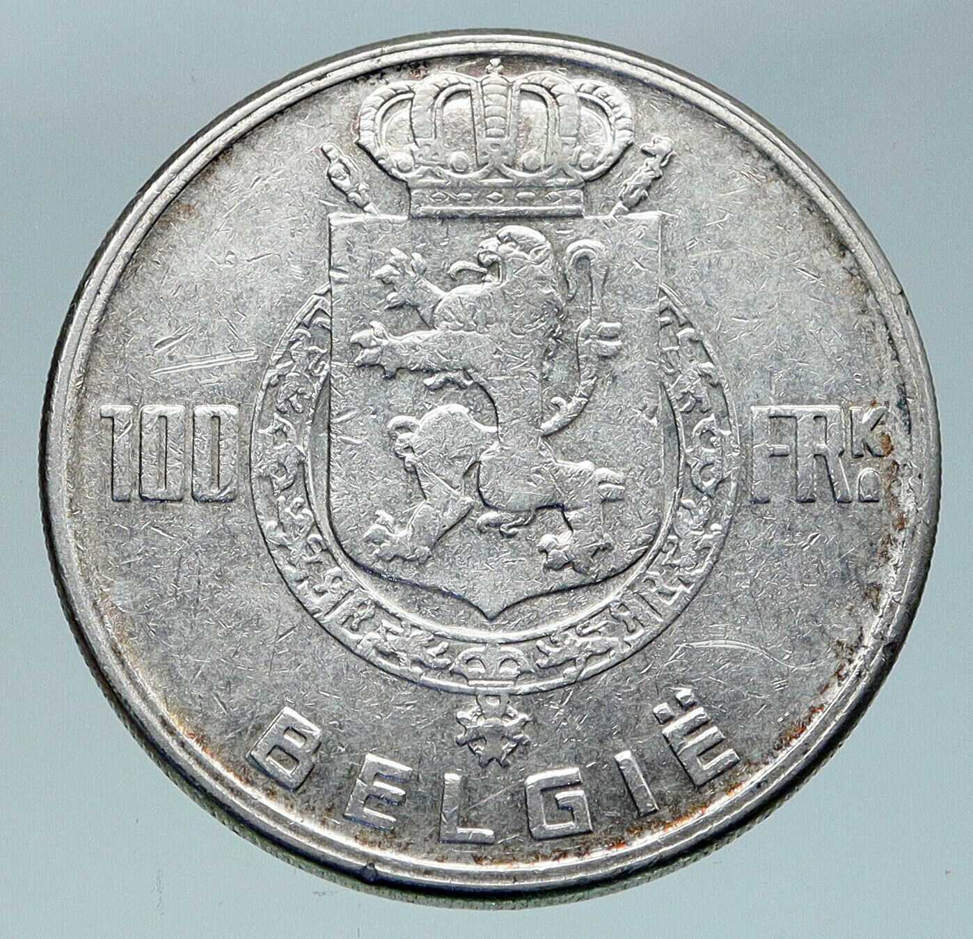 1949 BELGIUM Kings Leopold I II III & Albert I OLD Silver 100 Francs Coin i86496