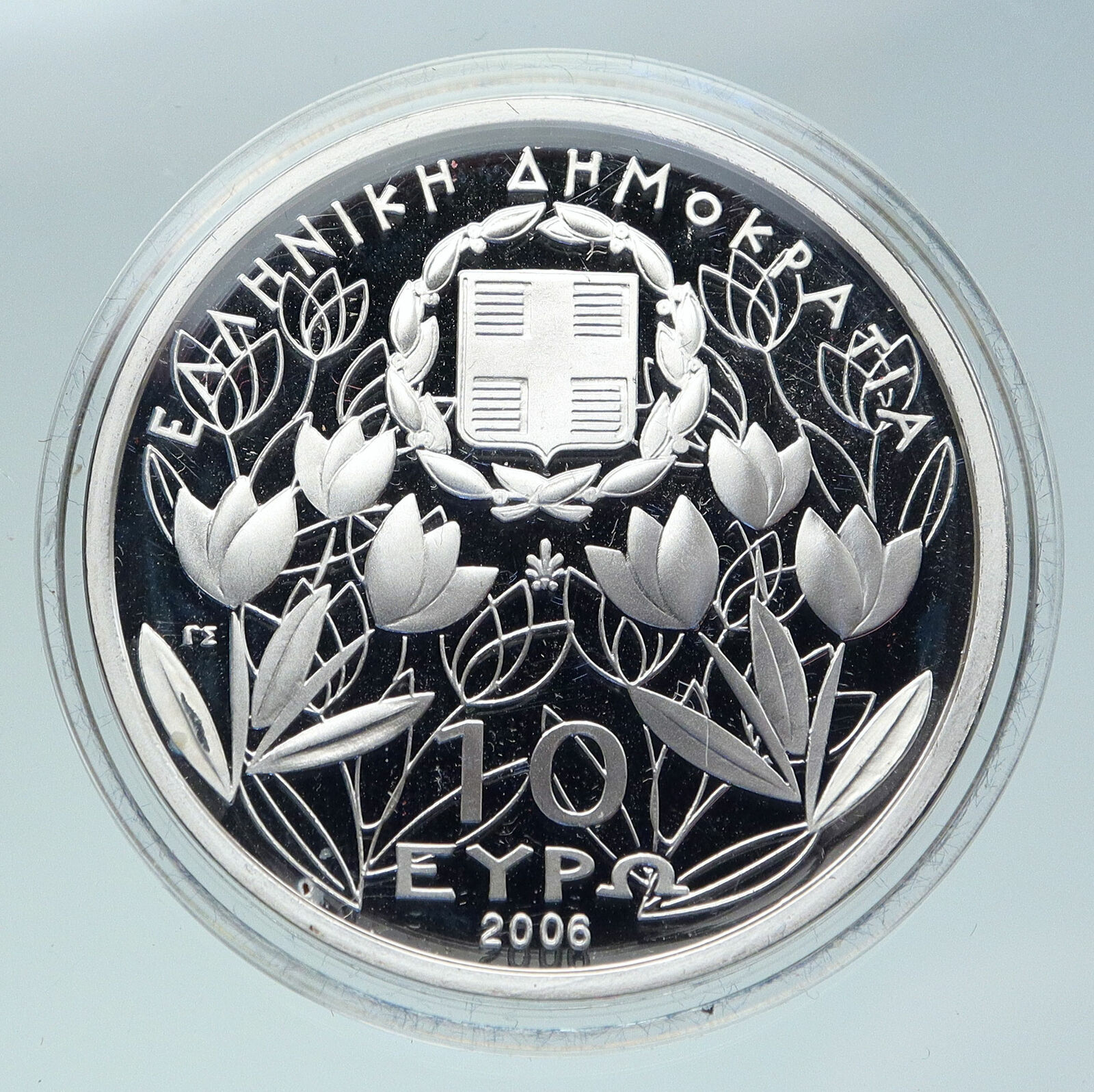 2006 GREECE National Park MOUNT OLYMPUS at Dion Proof Silver 10 Euro Coin i86475