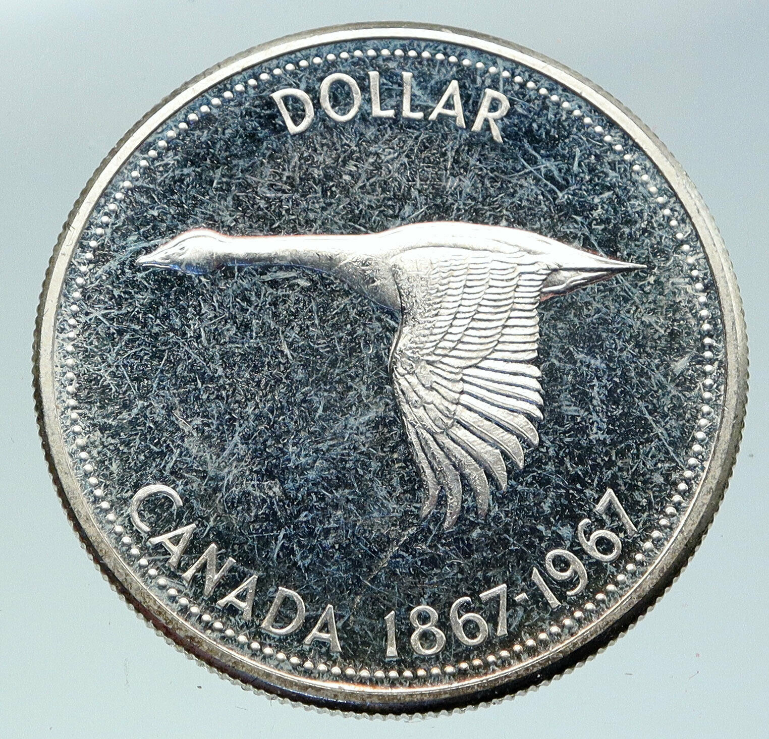 1967 CANADA Confederation Founding OLD Goose VINTAGE Silver Dollar Coin i86476