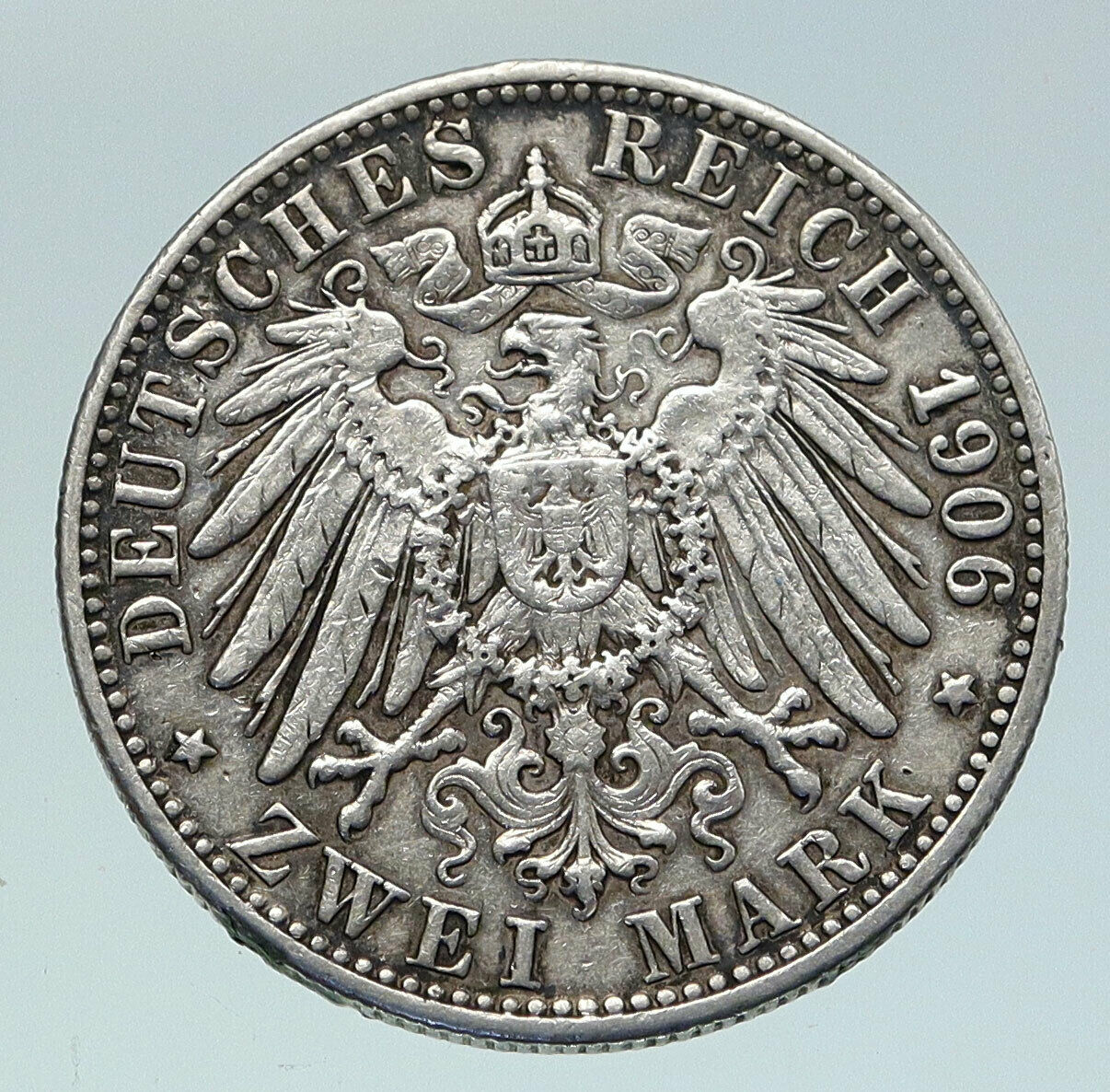 1906 GERMANY GERMAN STATE BADEN Friedrich I Wedding ANTIQUE Silver Coin i86504