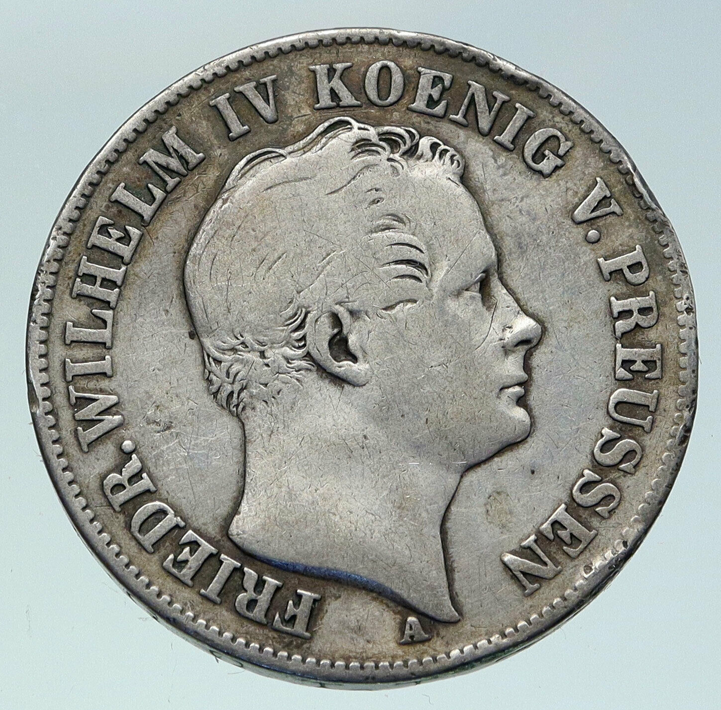 1848 PRUSSIA King Wilhelm IV GERMANY STATES Old Silver Reichsthaler Coin i86487