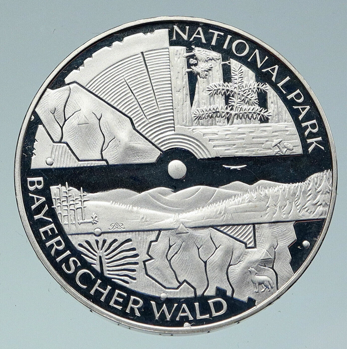 2005 GERMANY Bavarian National Park Proof Silver OLD German 10 Euro Coin i86486