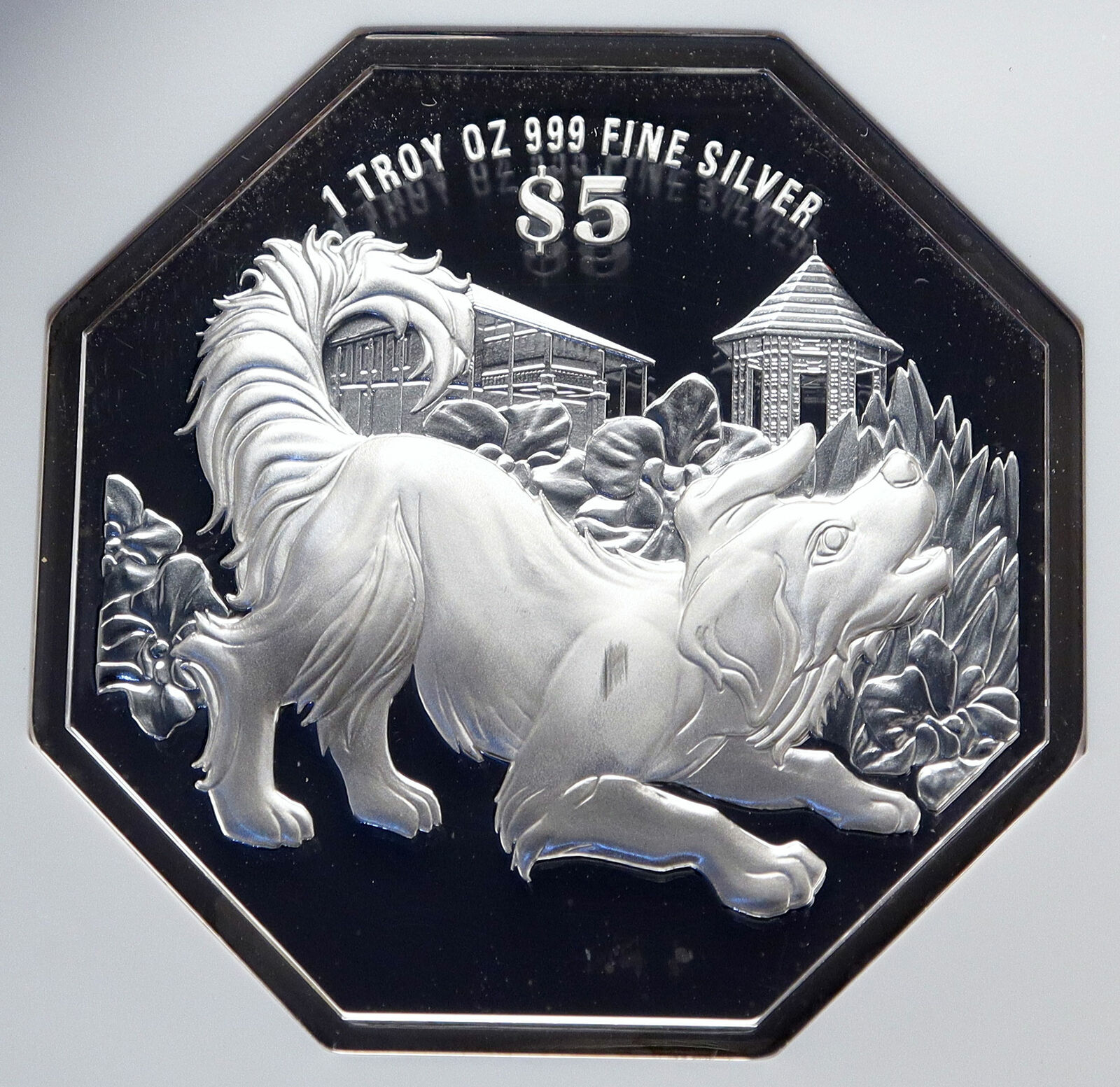 2018 SINGAPORE Lunar Series ASTROLOGY - Dog Year Proof Silver $5 Coin NGC i86646