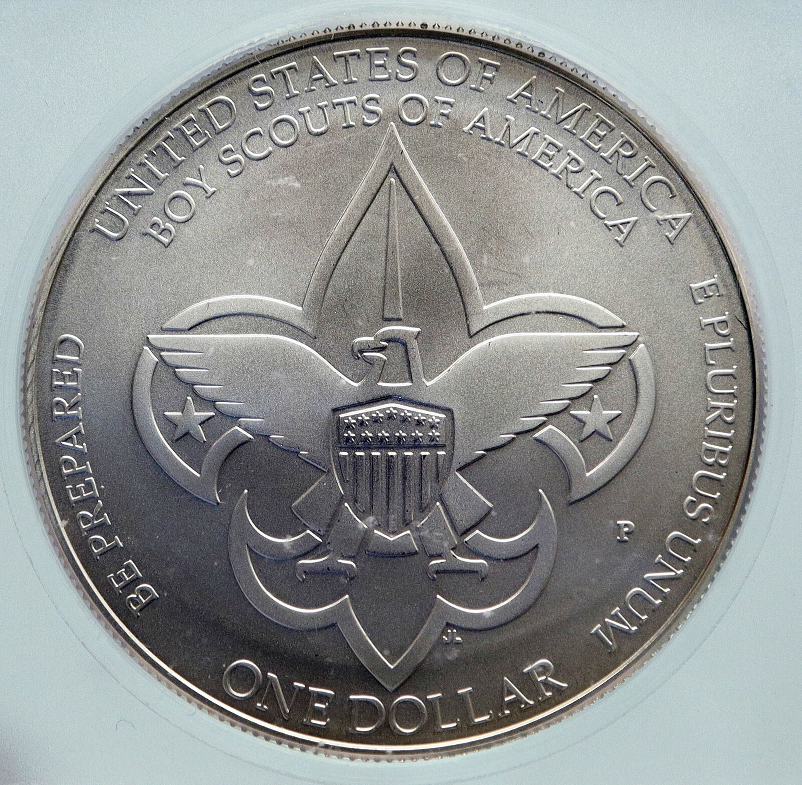 2001 USA United States BOY SCOUTS OF AMERICA Antique Silver Dollar ICG i86677