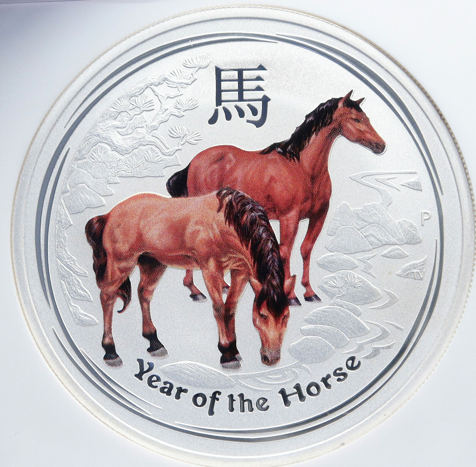 2014 AUSTRALIA Year of Horse Vintage COLORIZED Old Silver Dollar Coin NGC i86708