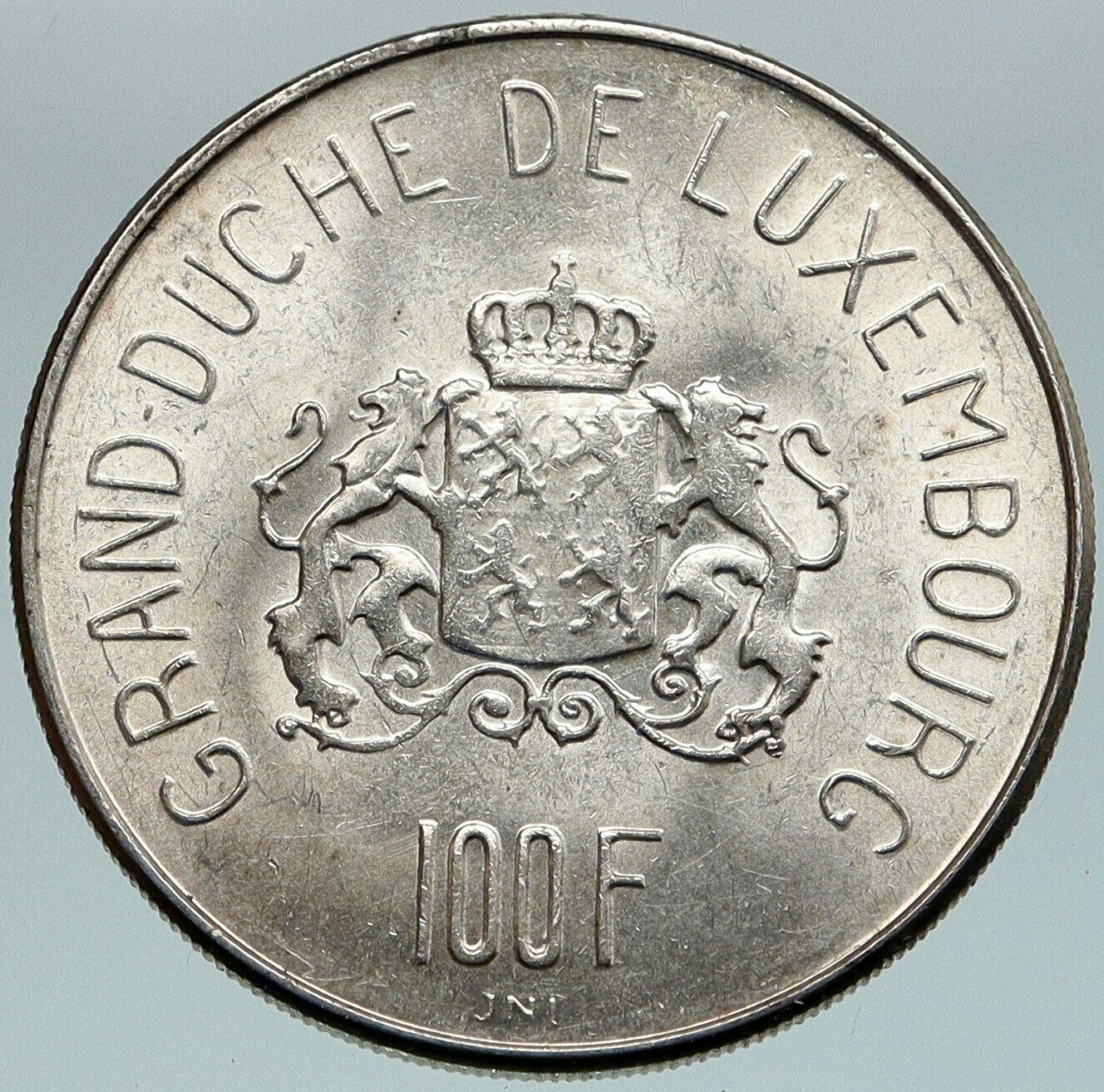 1963 LUXEMBOURG Dutchess Charlotte John the Blind Silver 100 Francs Coin i86775