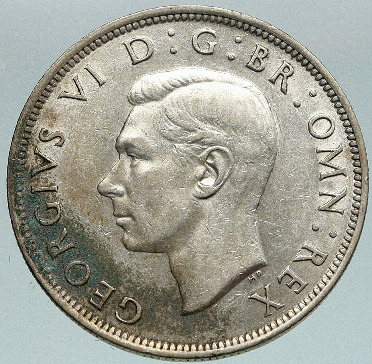 1942 Great Britain UK United Kingdom King George VI SILVER 1/2 Crown Coin i86781