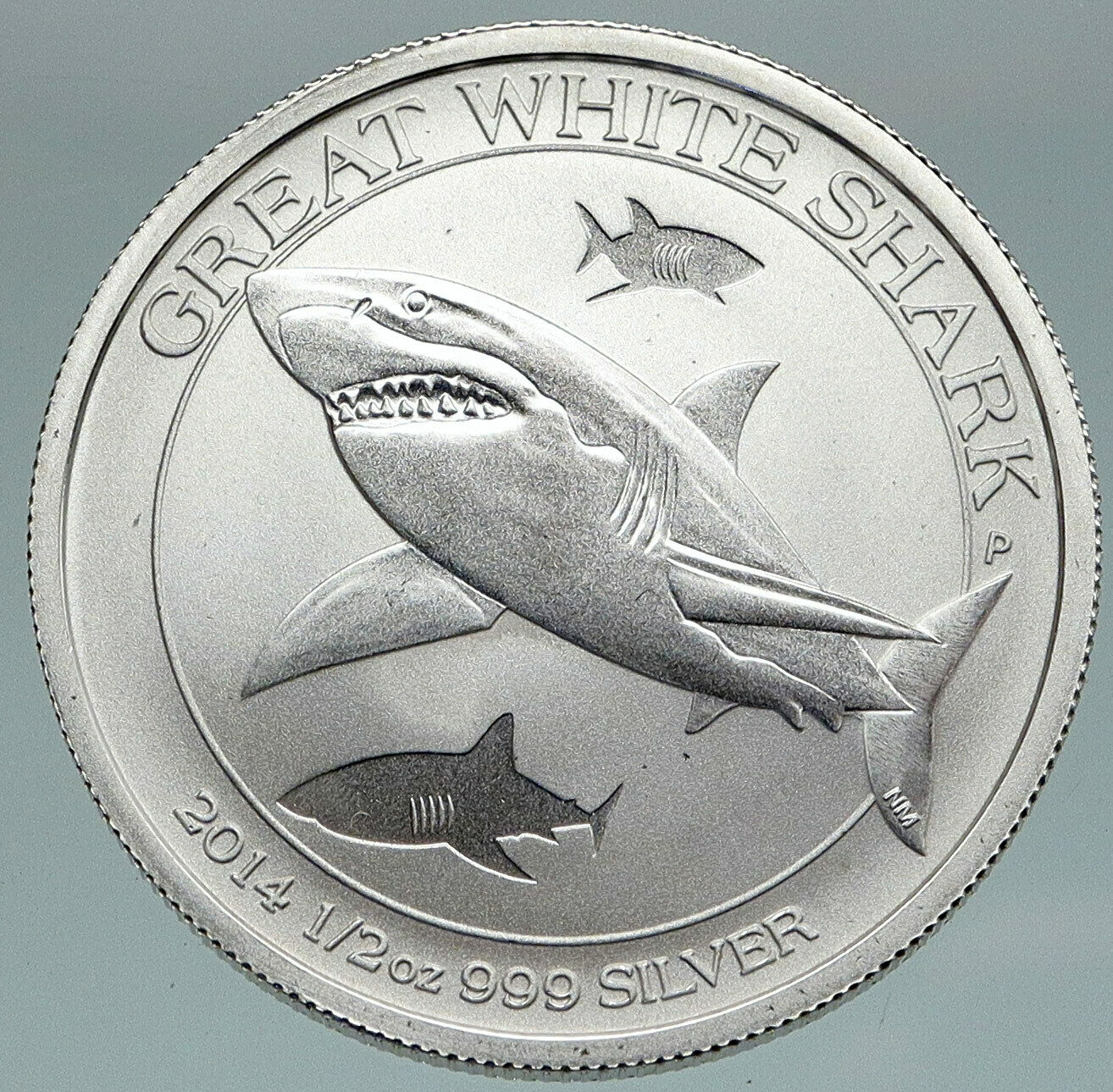 2014 AUSTRALIA UK Queen Elizabeth II GREAT WHITE SHARK Prf Silver 50 Coin i86767