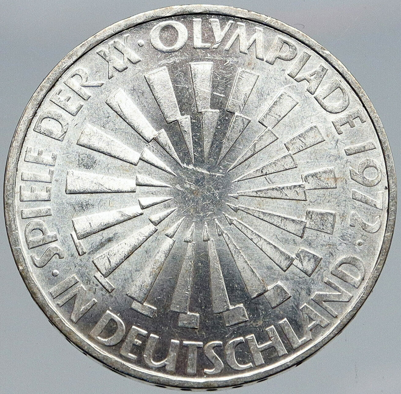 1972 G Germany Munich Summer Olympic Antique Vintage Silver 10 Mark Coin i86854