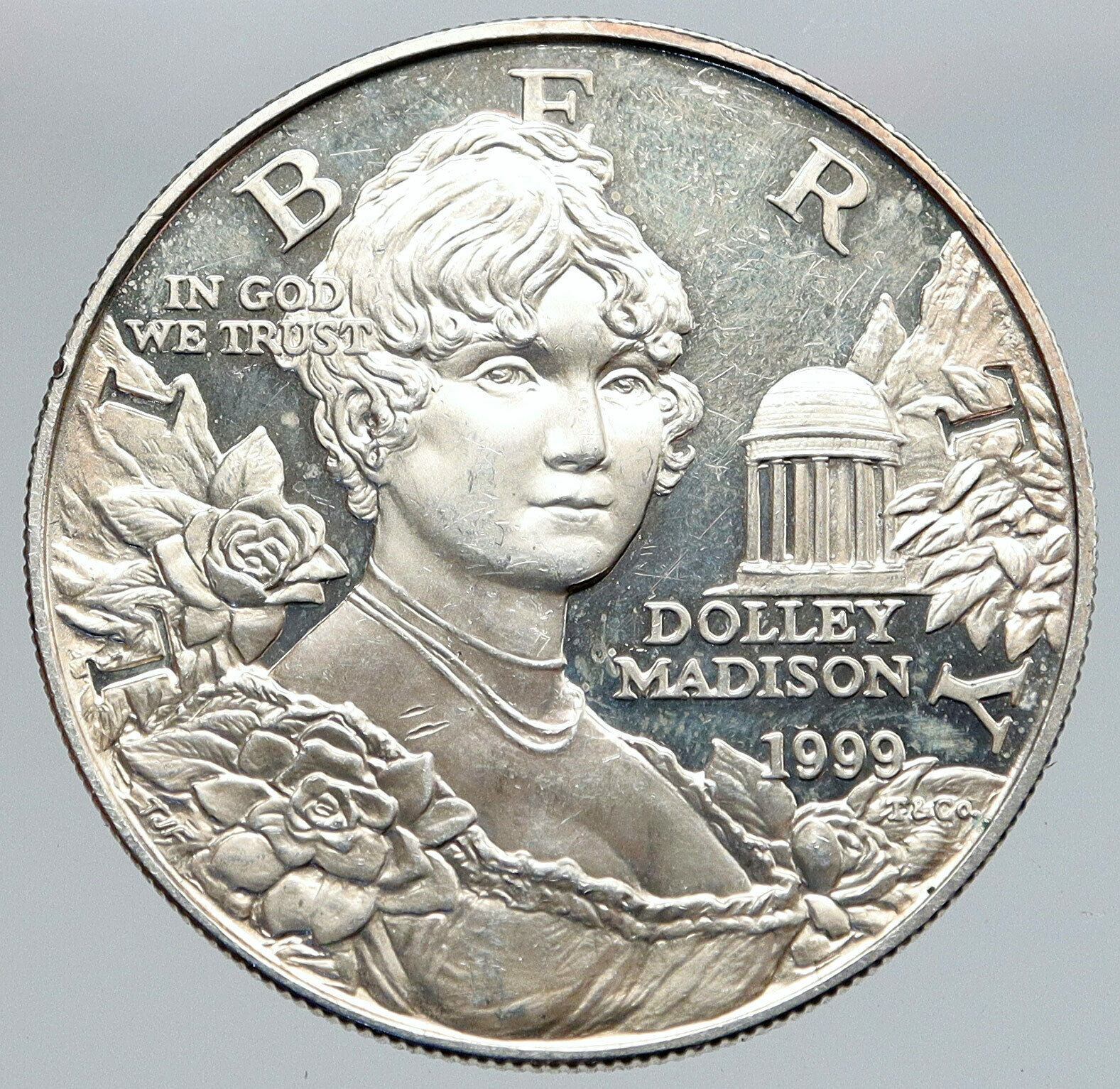 1999 USA United States FIRST LADY DOLLEY MADISON Montpelier Silver $ Coin i86833