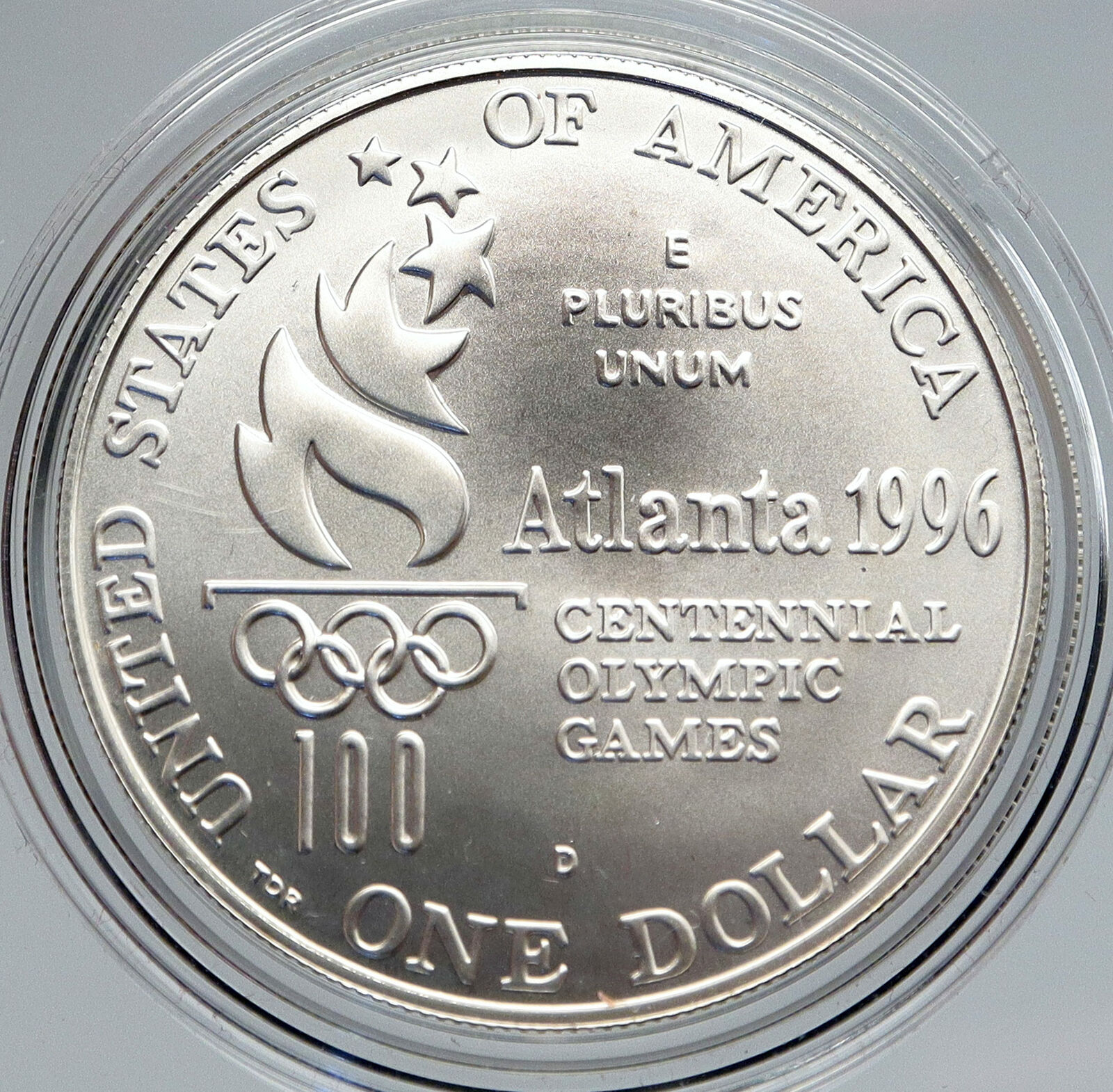 1996 USA United States SUMMER ATLANTA OLYMPICS High Jump Silver $1 Coin i86835