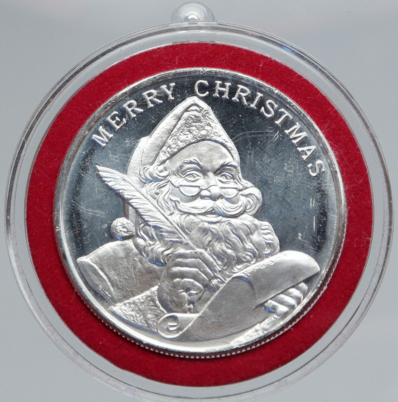 2018 USA United States CHRISTMAS Santa Snowflakes 1OZ Proof Silver Medal i86840