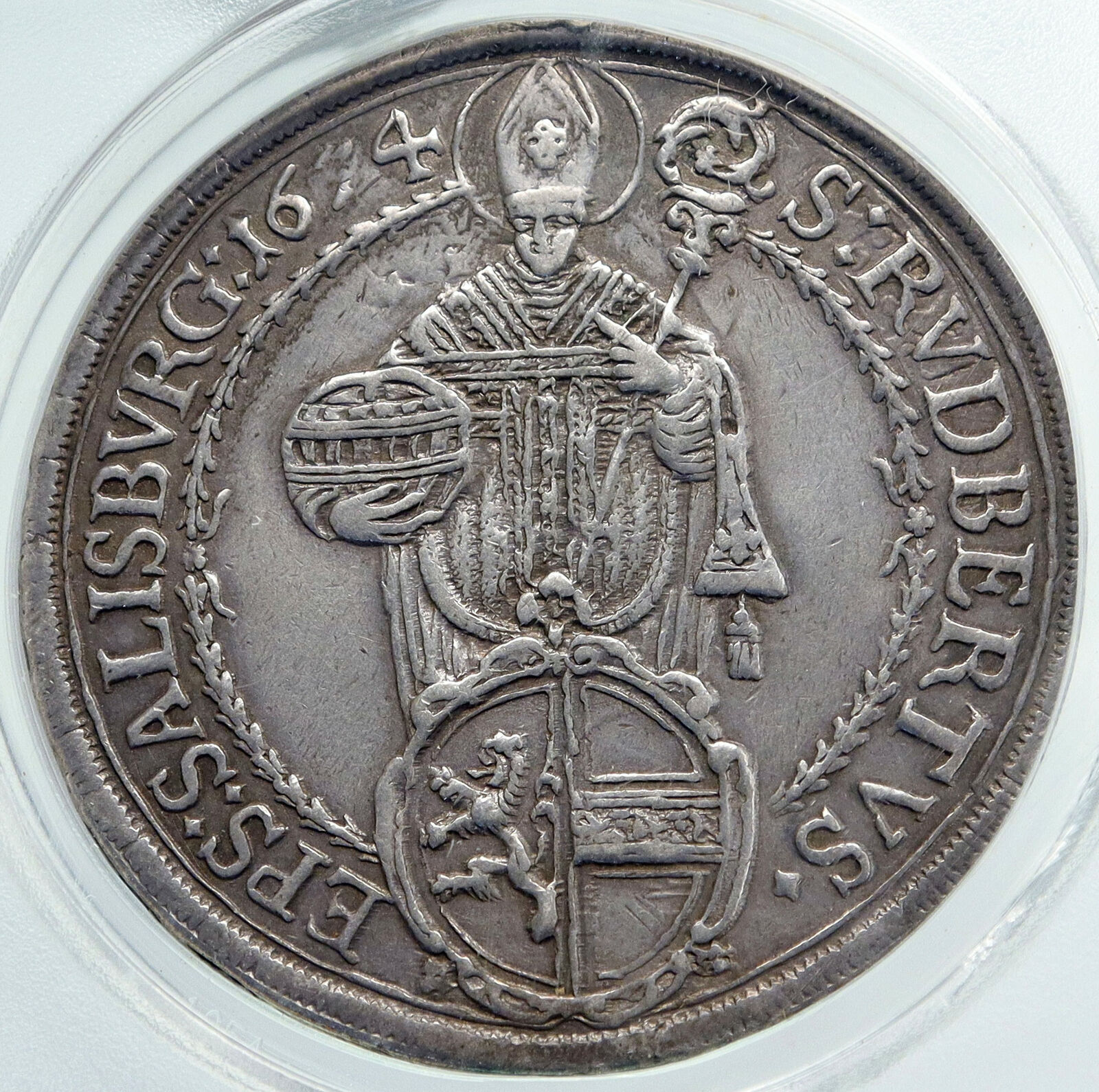 1674 AUSTRIA Salzburg Max Gandolf von Kuenburg Silver Taler Coin ANACS i86960