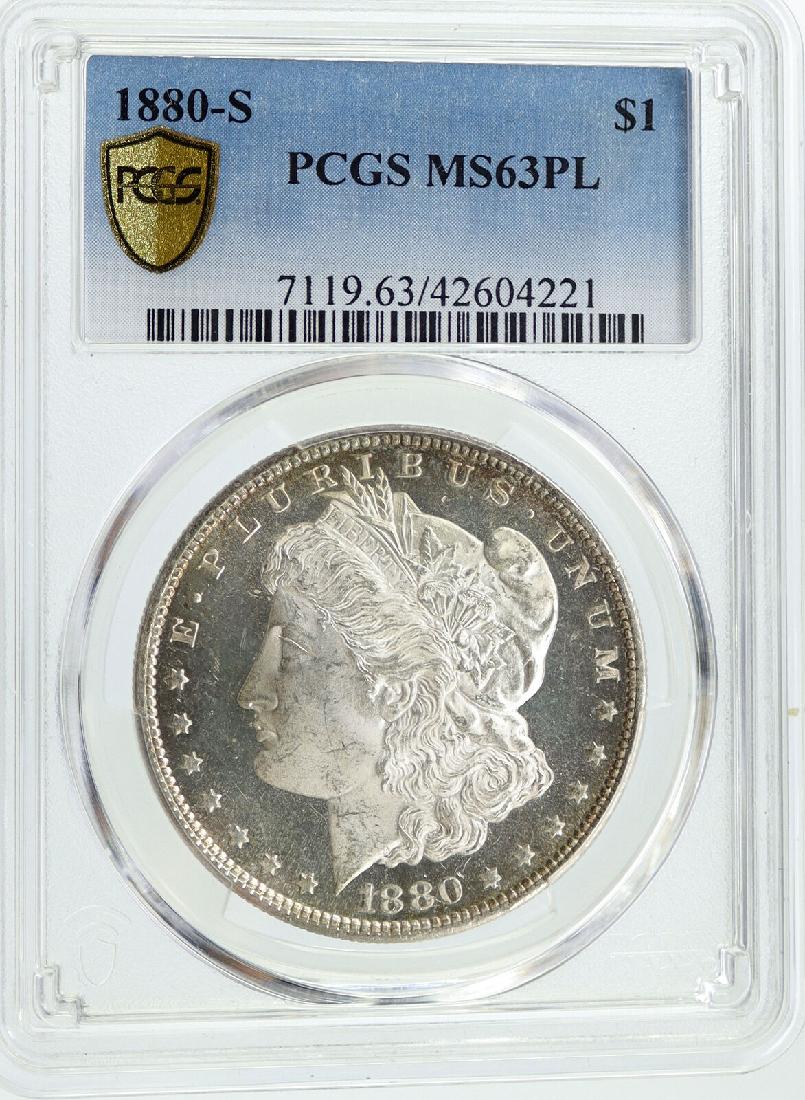 1880S UNITED STATES America PROOFLIKE SILVER Morgan US Dollar Coin PCGS i114991