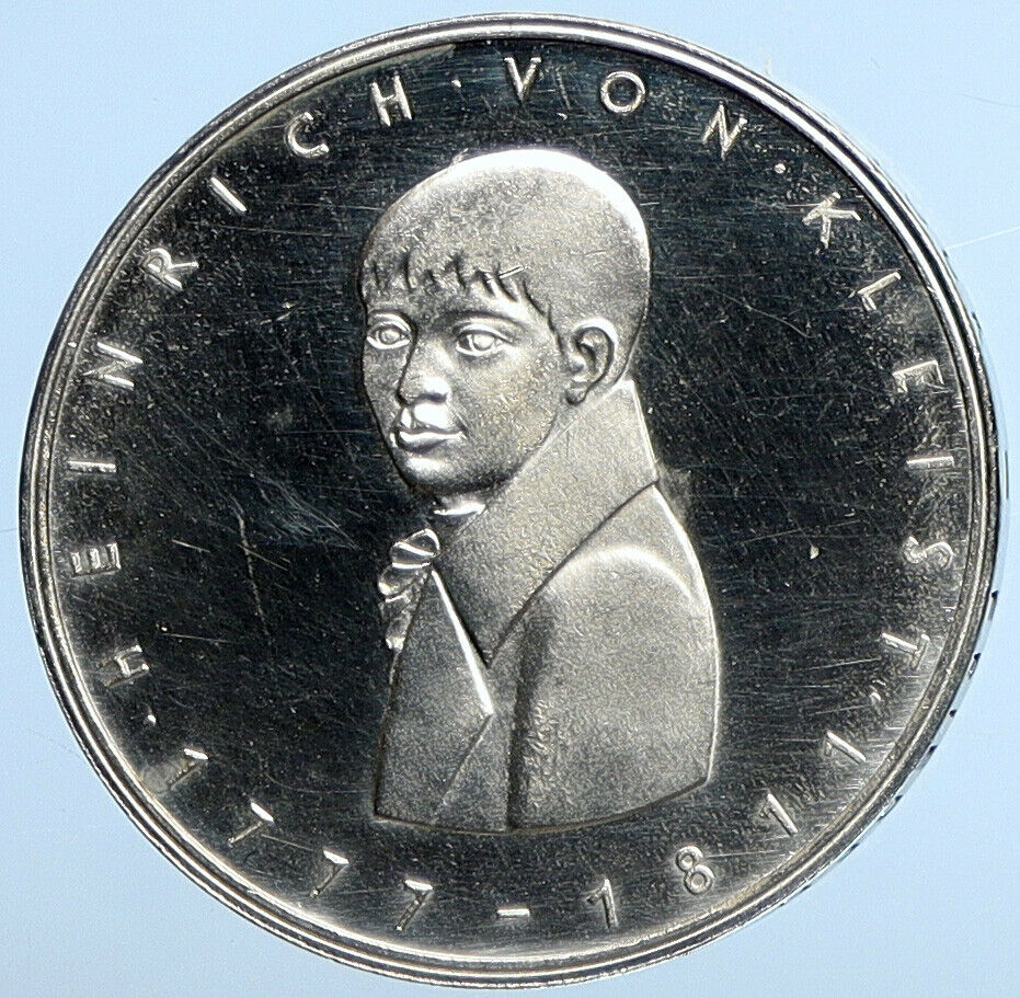 1977 G Germany POET Heinrich Kleist Antique Proof Silver 5 M German Coin i111281