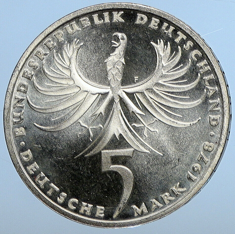 1978F GERMANY Balthasar Neumann CHURCH Vierzehnheiligen Silver 5 Mk Coin i111271