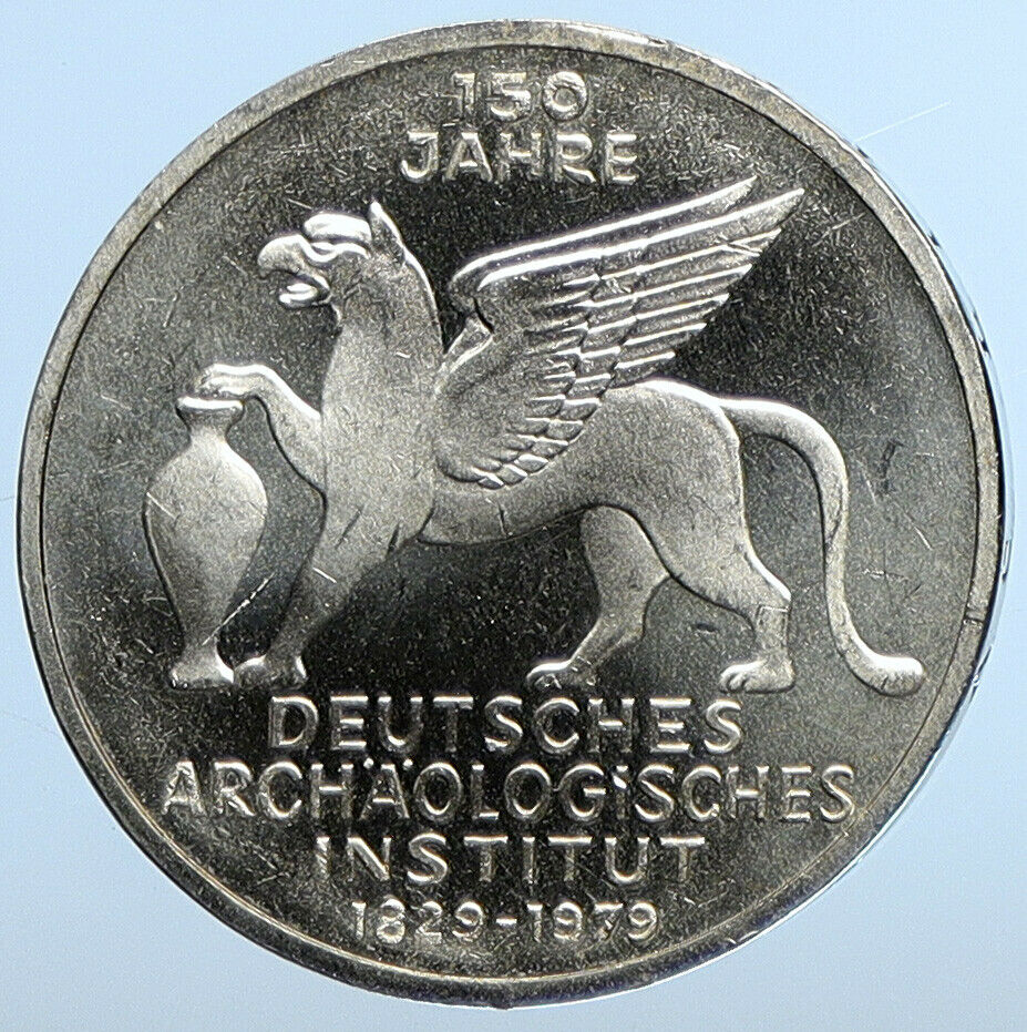 1979 J GERMANY Archeological Institute Proof Silver 5 Mark German Coin i111282