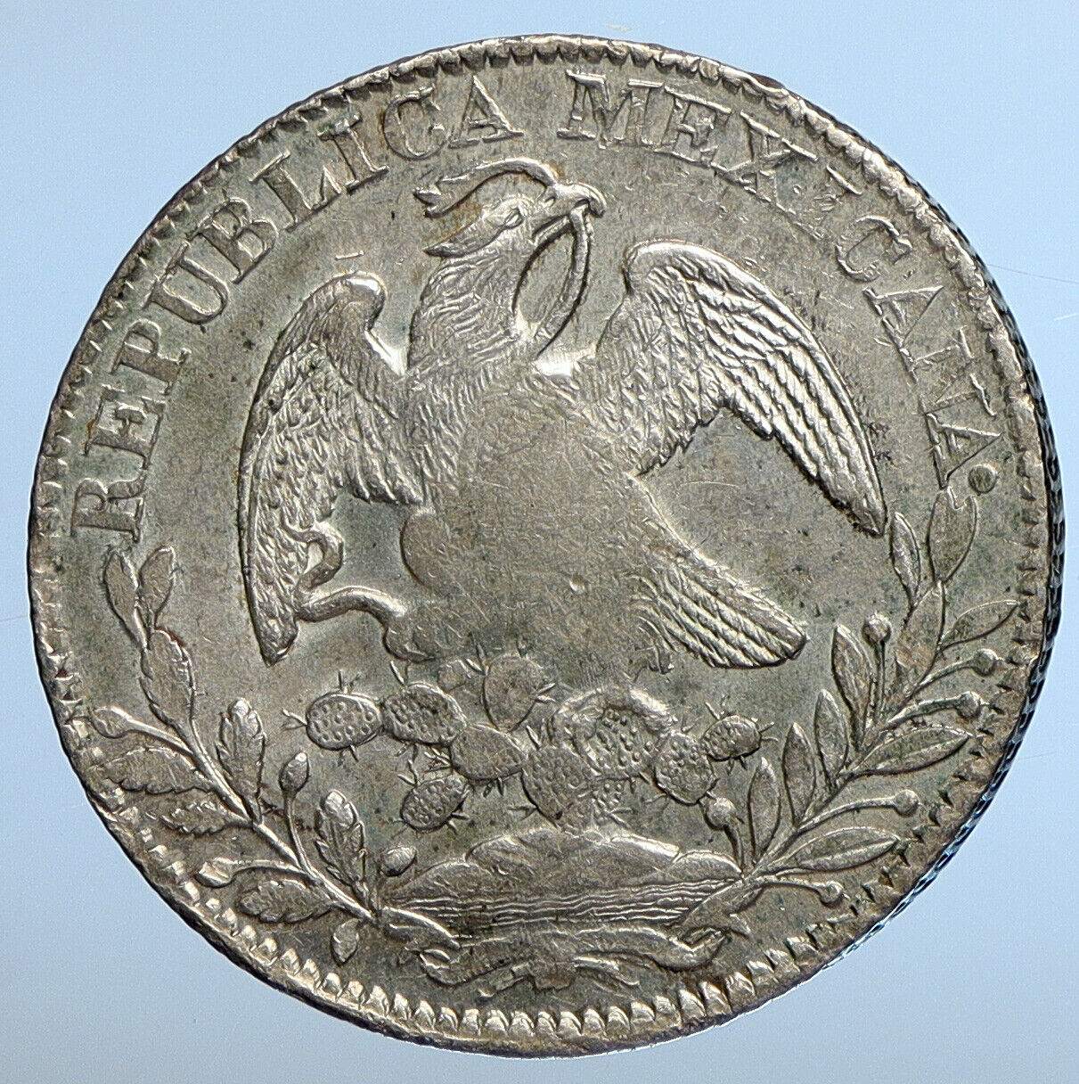 1838 Zs OM MEXICO Large Eagle Sun Antique Mexican Silver 8 Reales Coin i111284