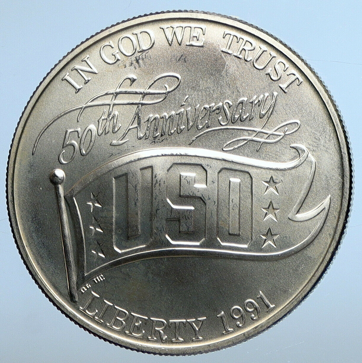 1991 D US USA Vintage USO United Service Org OLD BU Silver Dollar Coin i111283