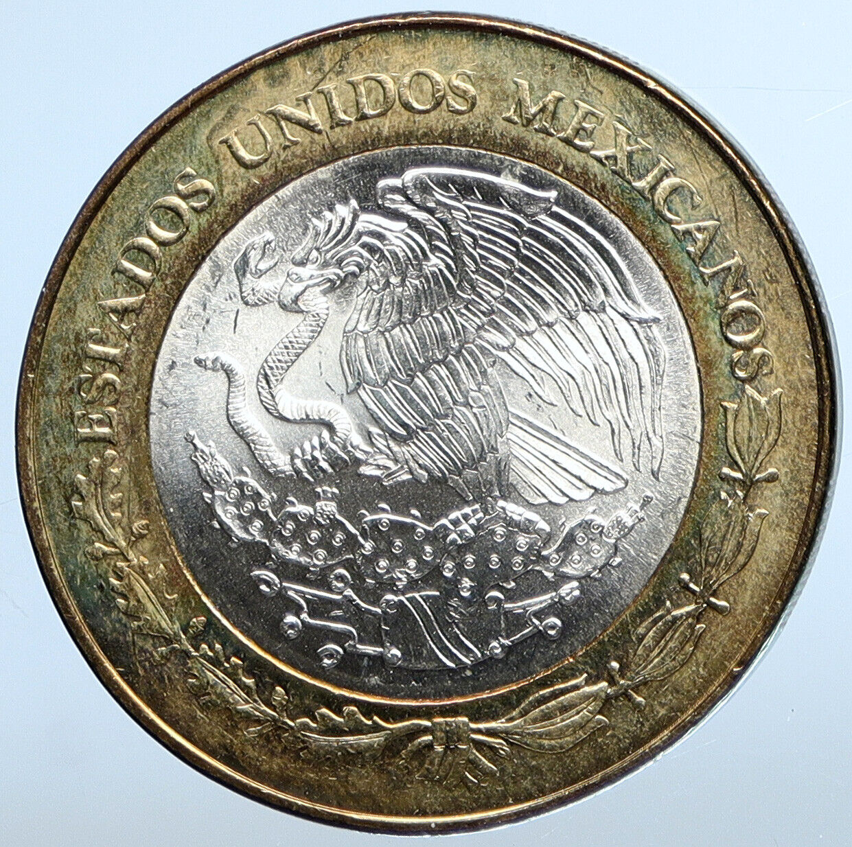 2005 MEXICO 100 Years of MONETARY REFORM Center is Silver 100 Peso Coin i111306