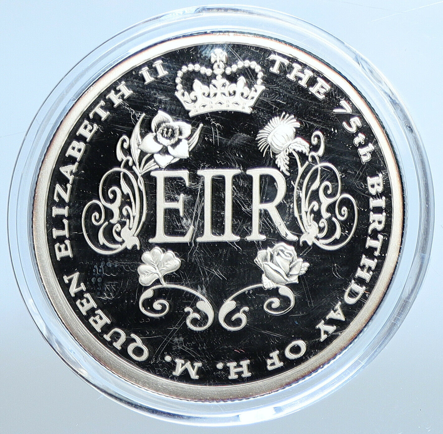 2001 LIBERIA UK Queen Elizabeth II 75th Birthday Proof Silver $10 Coin i111329