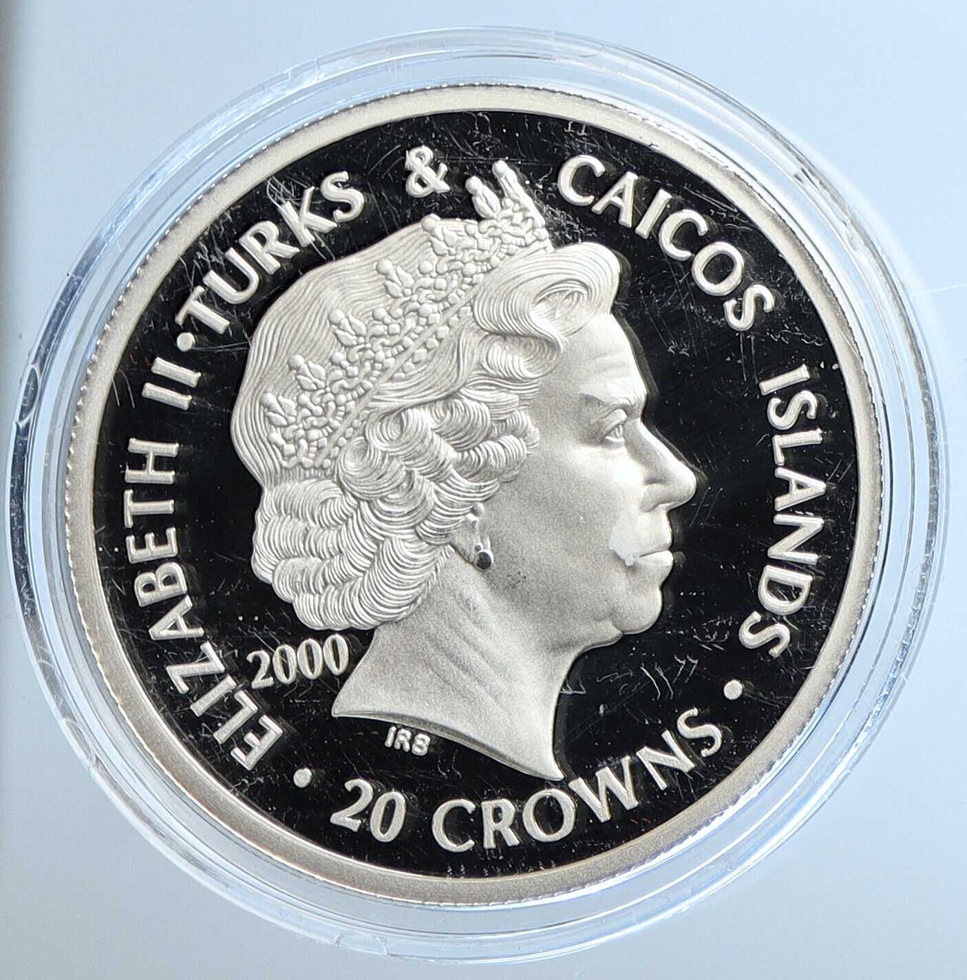 2000 TURKS & CAICOS Millenium Circles Genuine Proof Silver 20 Crown Coin i111463