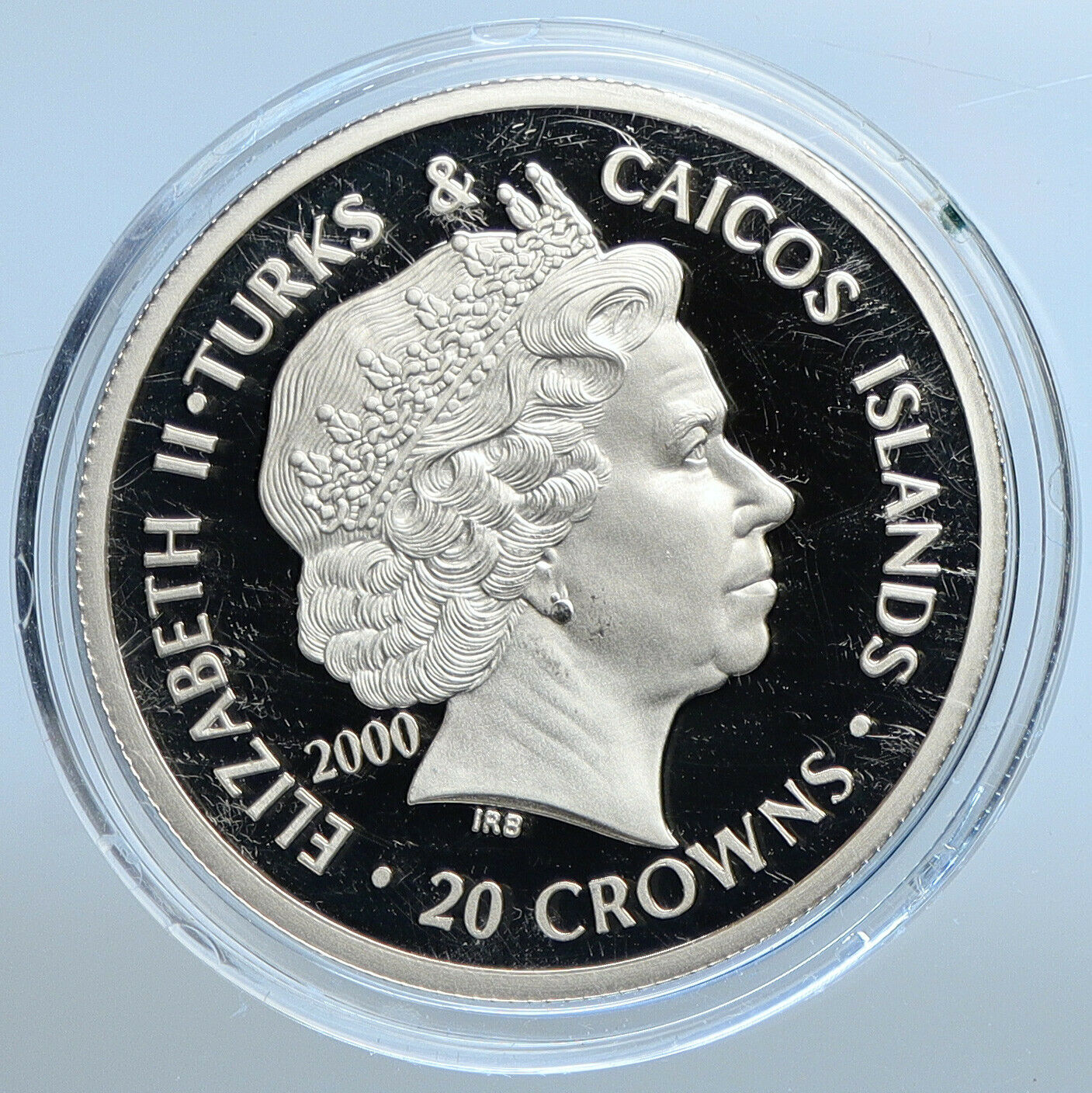 2000 TURKS & CAICOS Millenium Circles Genuine Proof Silver 20 Crown Coin i111330