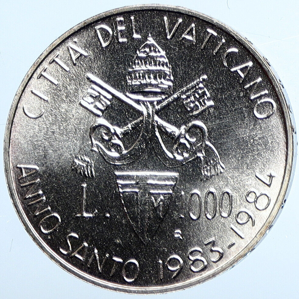 1983 VATICAN City POPE JOHN PAUL II Silver Italian Italy 1000 Lira Coin i111323