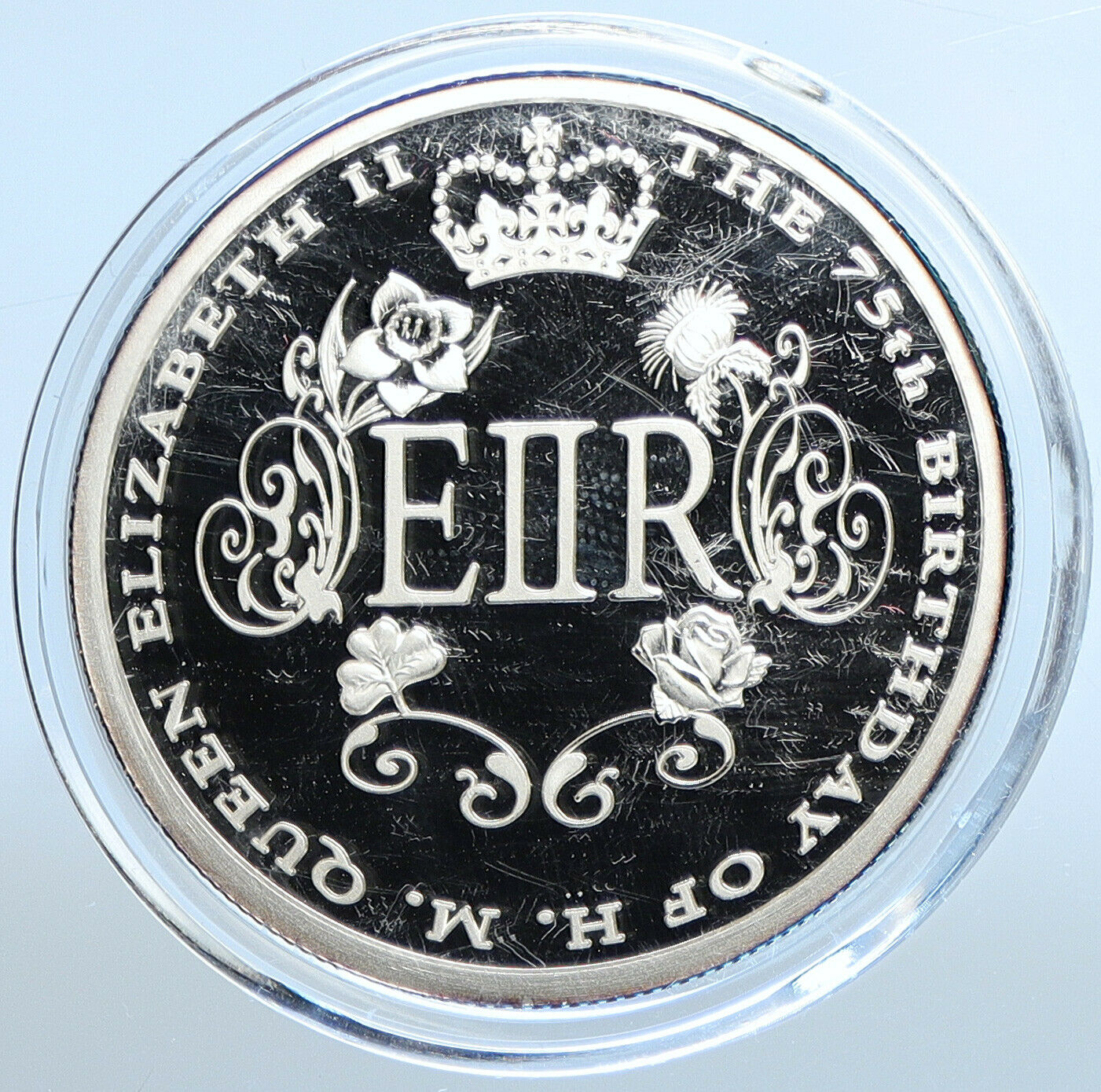 2001 LIBERIA UK Queen Elizabeth II 75th Birthday Proof Silver $10 Coin i111335