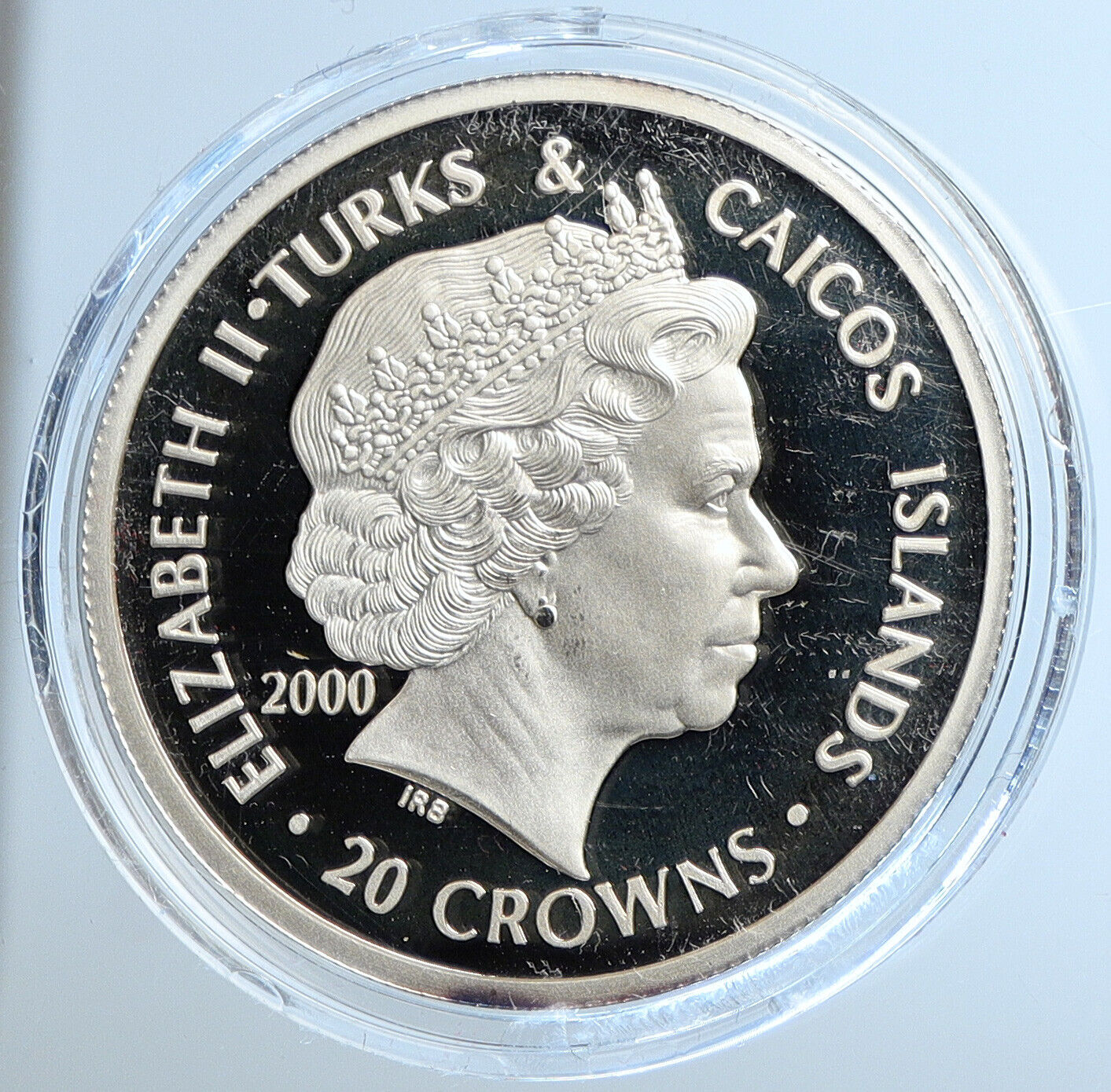 2000 TURKS & CAICOS Millenium Circles Genuine Proof Silver 20 Crown Coin i111465