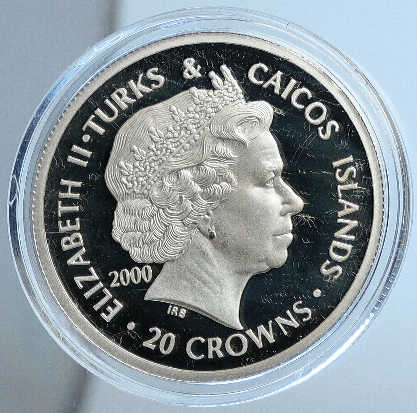 2000 TURKS & CAICOS Millenium Circles Genuine Proof Silver 20 Crown Coin i111359