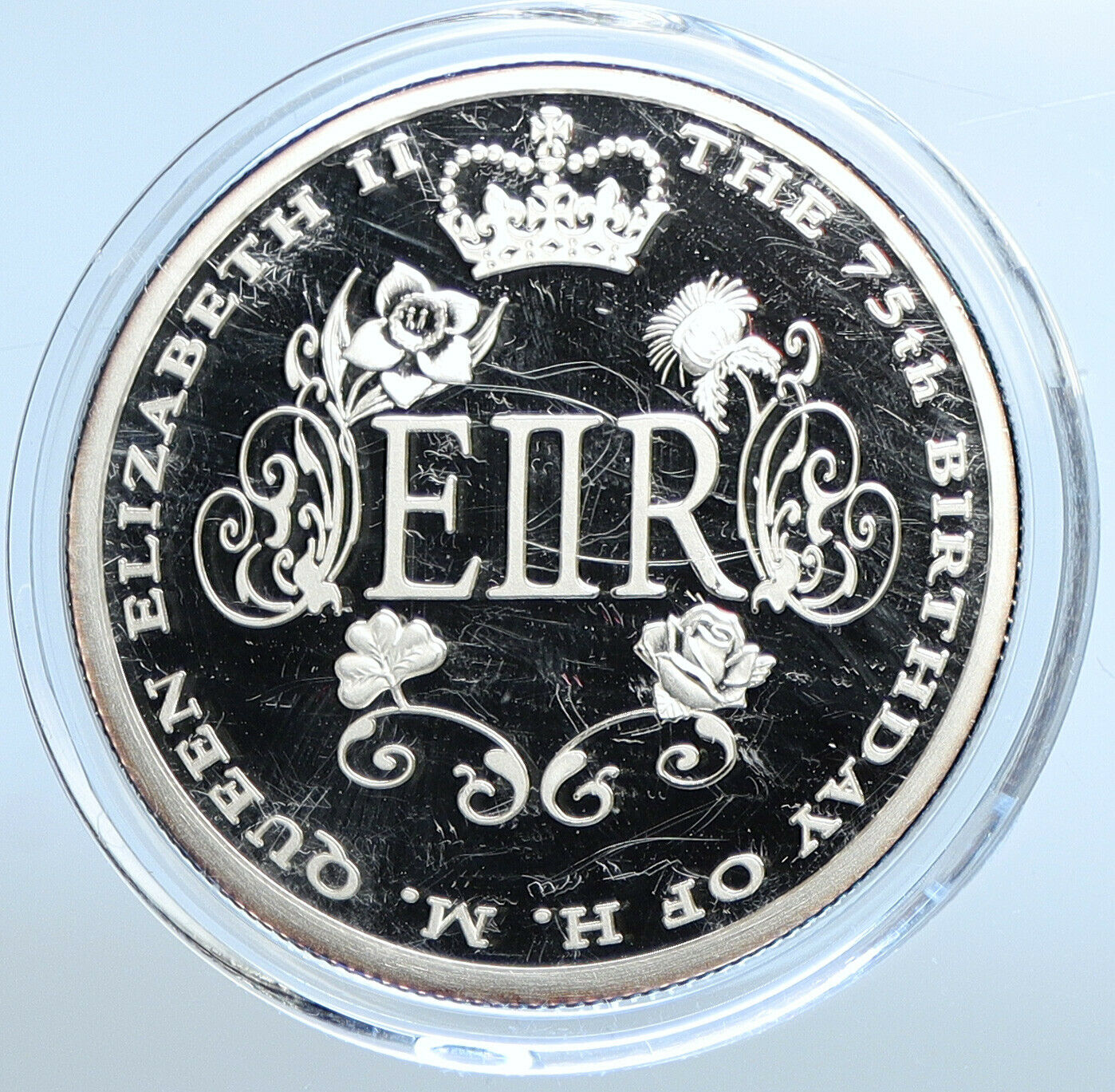 2001 LIBERIA UK Queen Elizabeth II 75th Birthday Proof Silver $10 Coin i111327