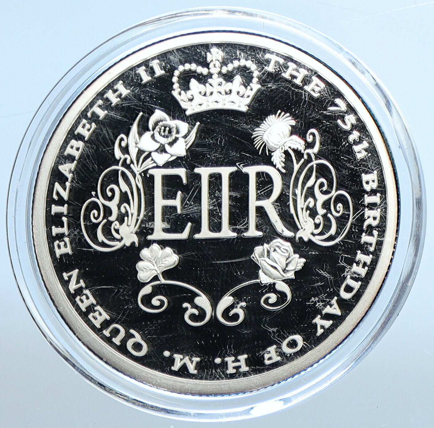 2001 LIBERIA UK Queen Elizabeth II 75th Birthday Proof Silver $10 Coin i111325