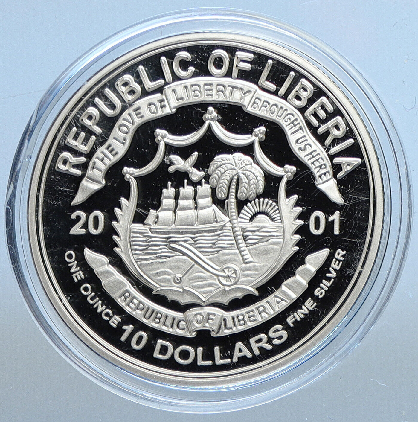 2001 LIBERIA UK Queen Elizabeth II 75th Birthday Proof Silver $10 Coin i111325