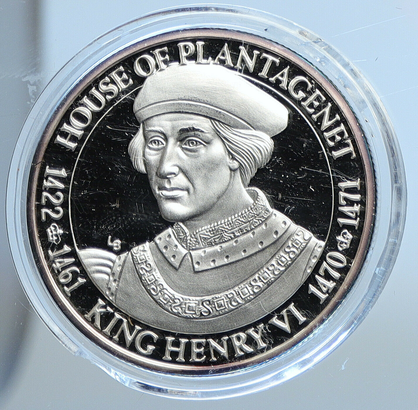 2002 TURKS & CAICOS KING HENRY VI Plantagenet Proof Silver 20 Crown Coin i111348