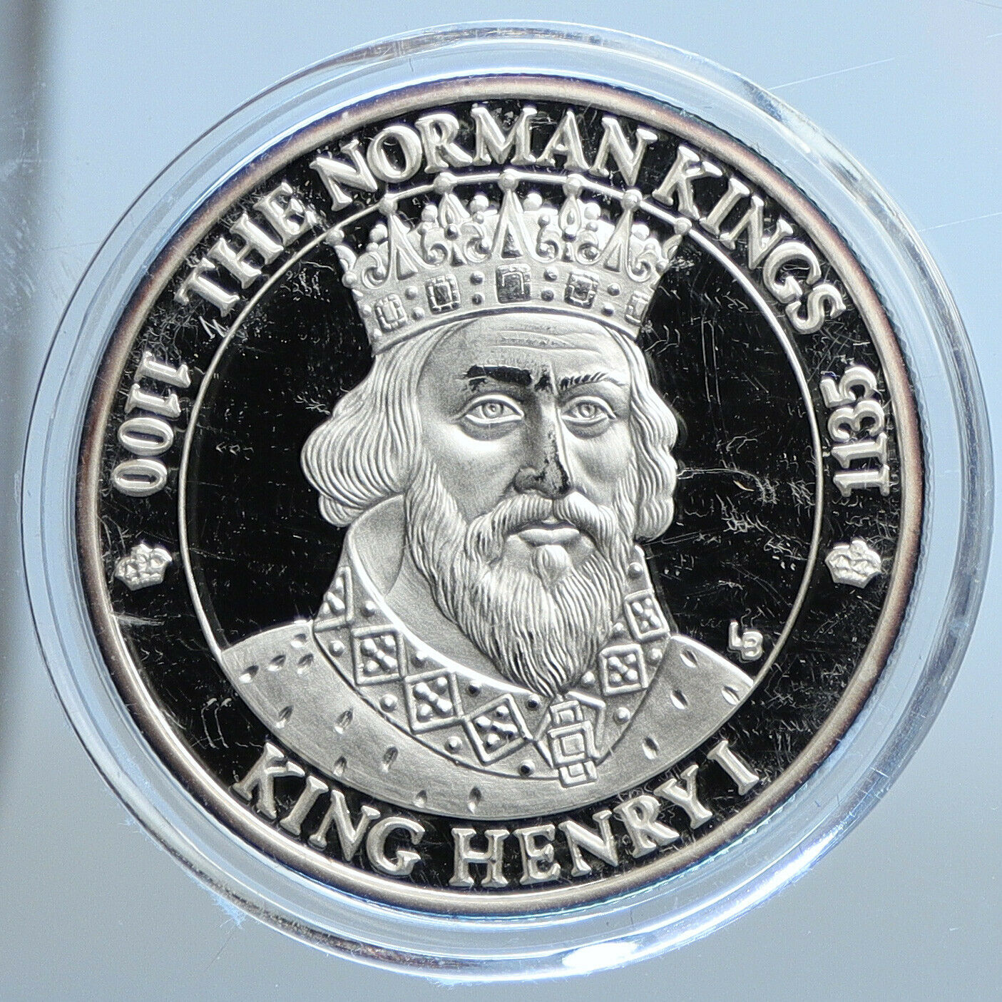 2002 TURKS & CAICOS KING HENRY I Norman Kings Proof Silver 20 Crown Coin i111342