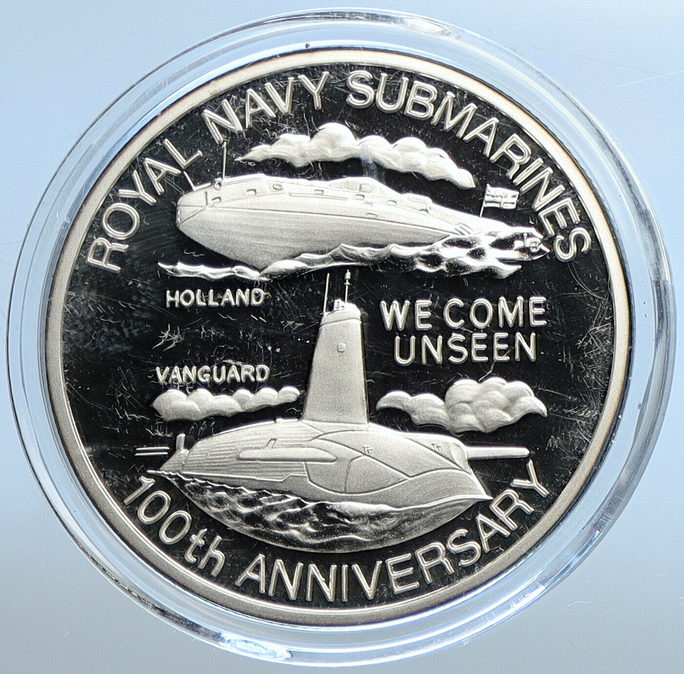 2001 TURKS & CAICOS Royal Navy SUBMARINES Proof Silver 20 Crown Coin i111336