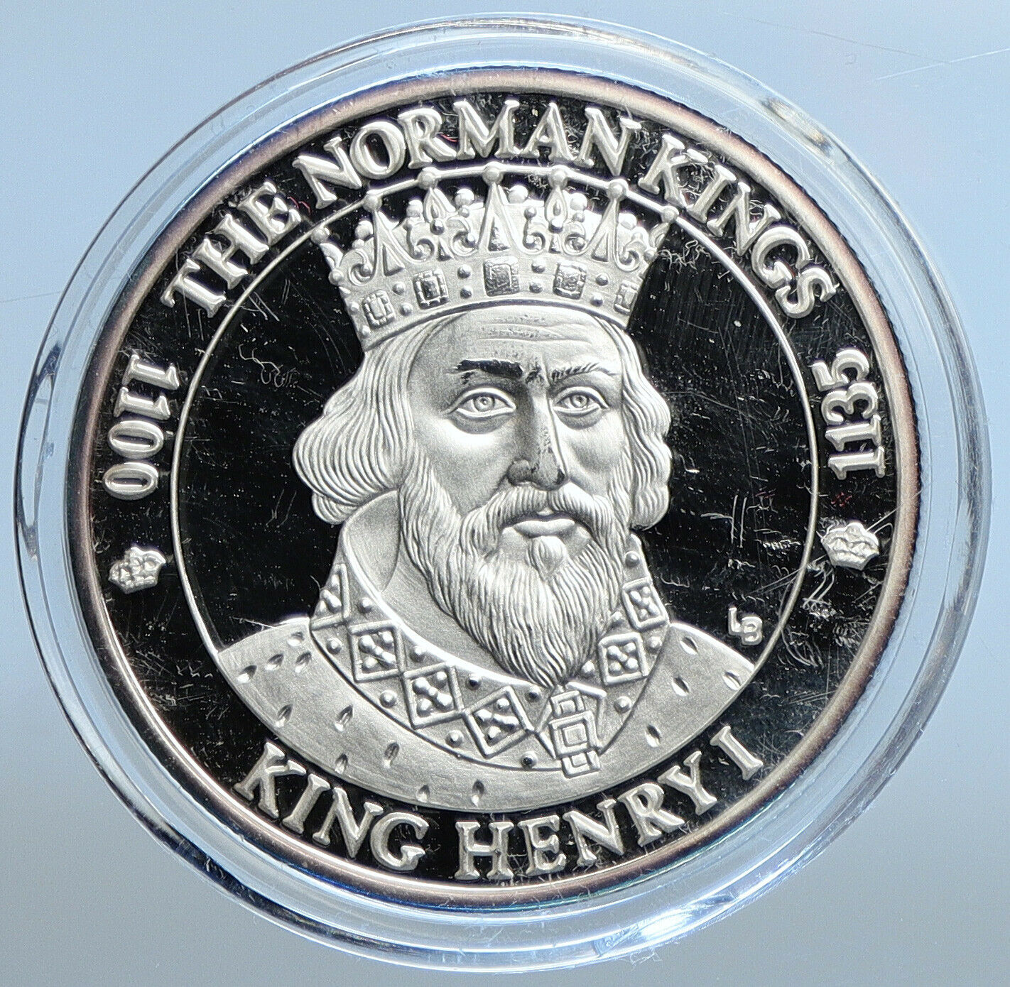 2002 TURKS & CAICOS KING HENRY I Norman Kings Proof Silver 20 Crown Coin i111338