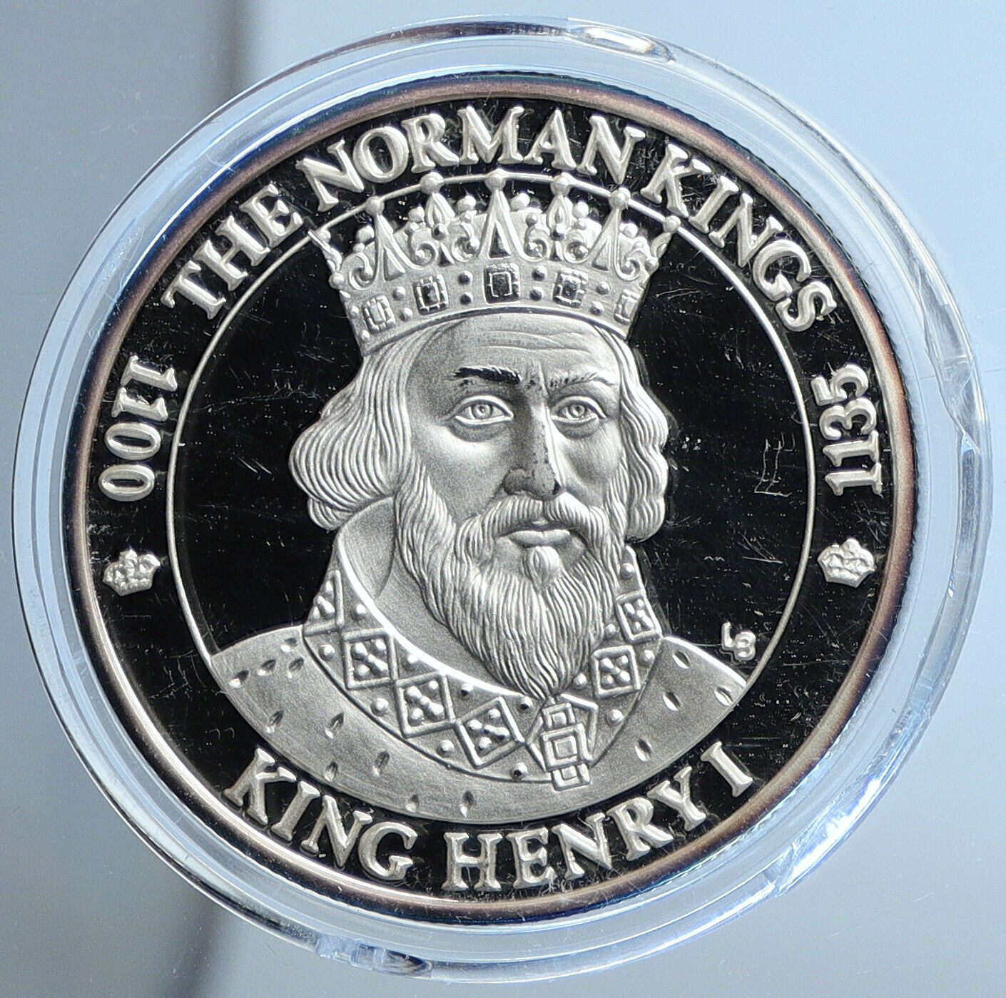 2002 TURKS & CAICOS KING HENRY I Norman Kings Proof Silver 20 Crown Coin i111360