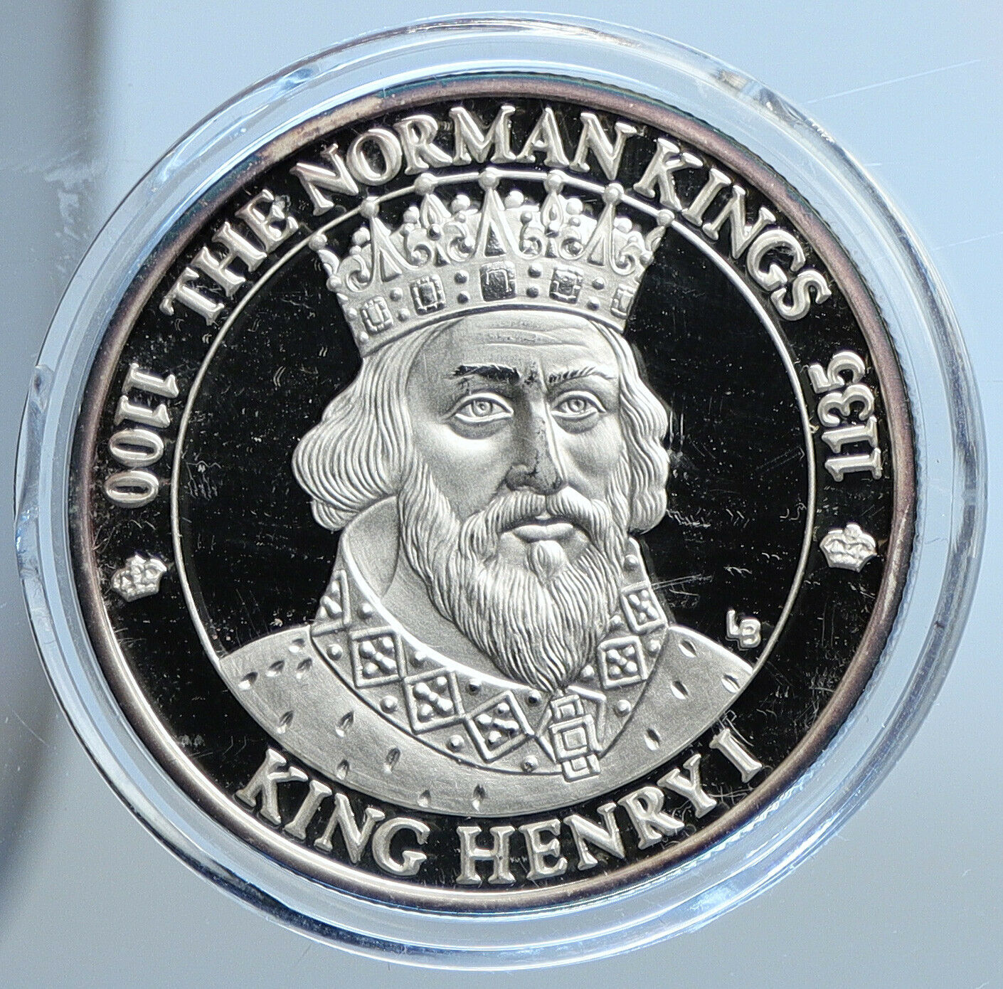 2002 TURKS & CAICOS KING HENRY I Norman Kings Proof Silver 20 Crown Coin i111345