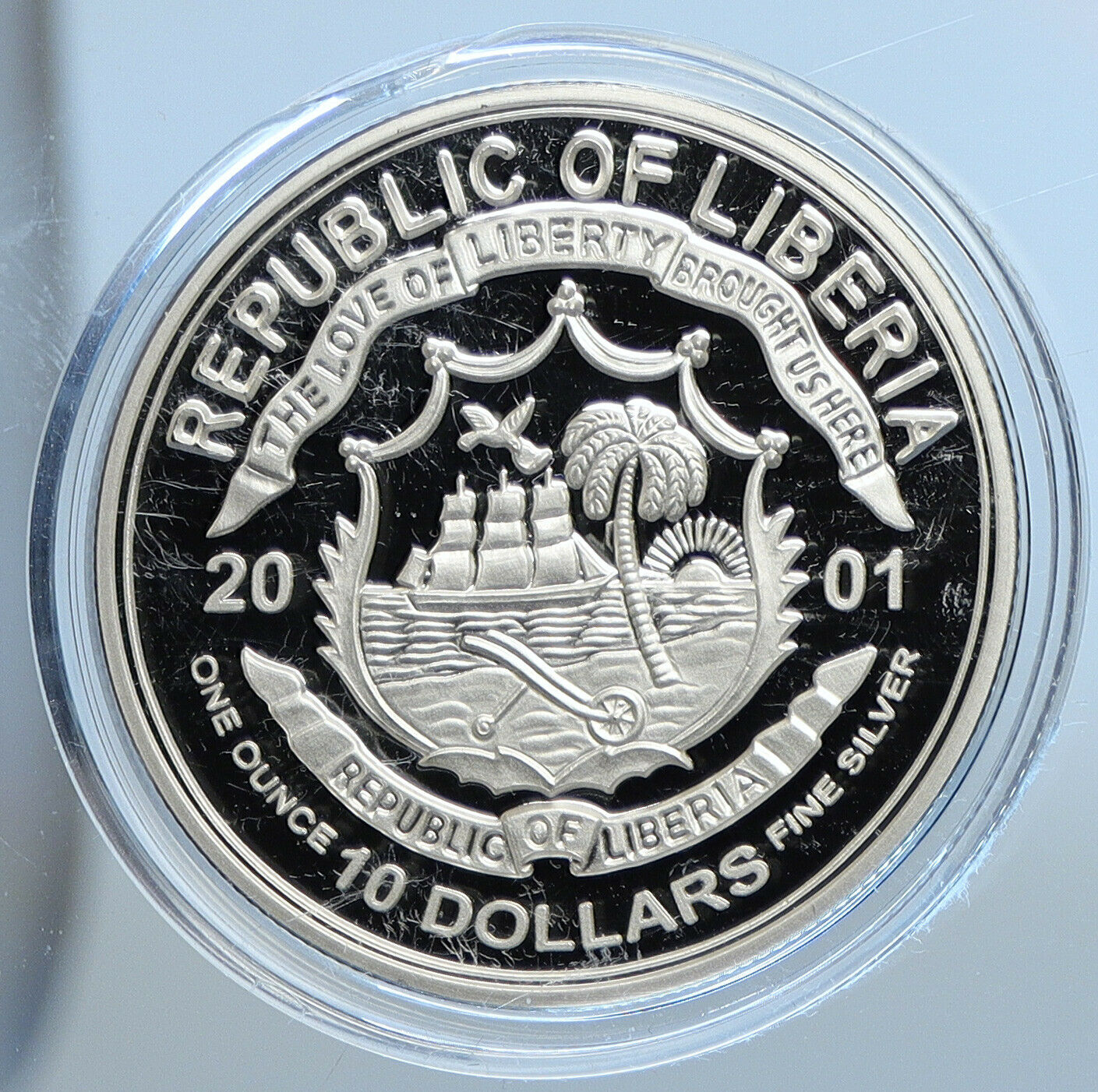 2001 LIBERIA UK Queen Elizabeth II 75th Birthday Proof Silver $10 Coin i111341